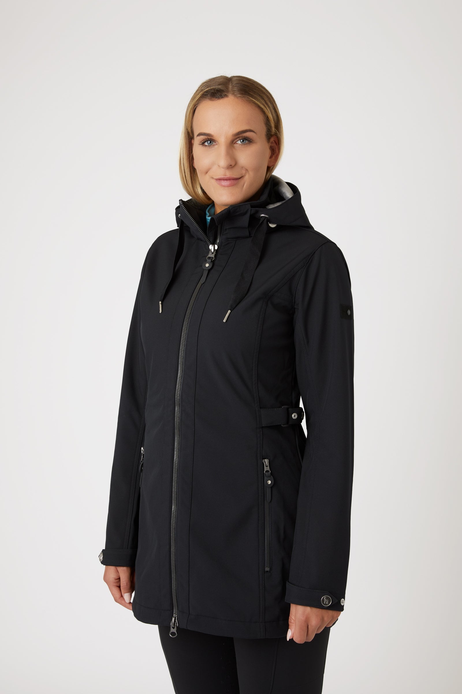 Freya Giacca lunga in softshell da donna Nero 38 – horze