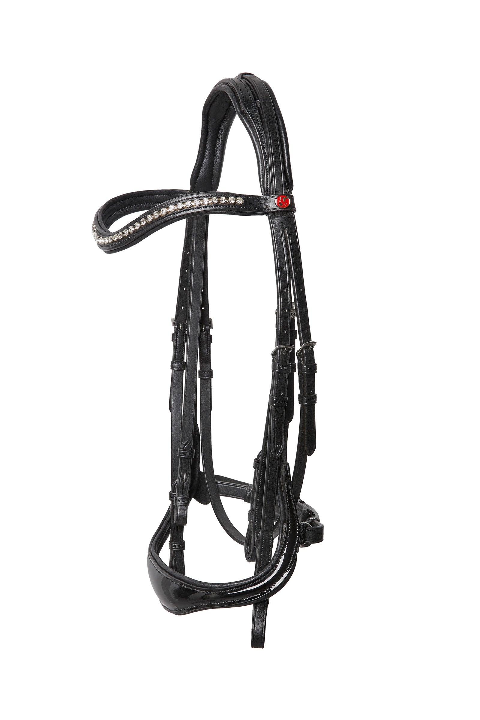HORZE Briglia Messicana Valencia – Figura 8 Con Cristalli – Nero, Taglia F – Incl. Redini