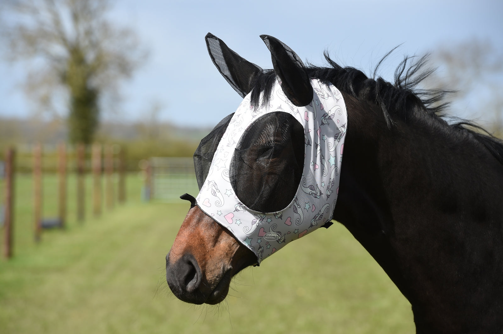 Weatherbeeta Deluxe Stretch Bug Eye Saver Maschera antimosche con protezione occhi e orecchie Protezione antimosche per cavalli