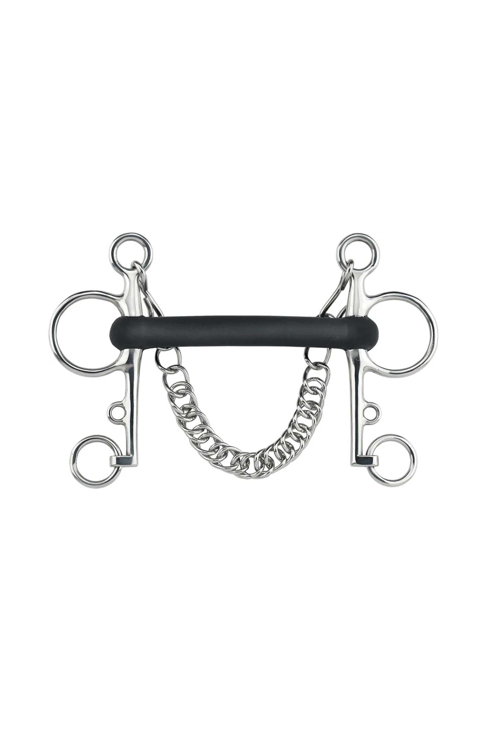 Sprenger pelham in gomma flessibile, bocca diritta 18 mm, acciaio inox Boccaglio