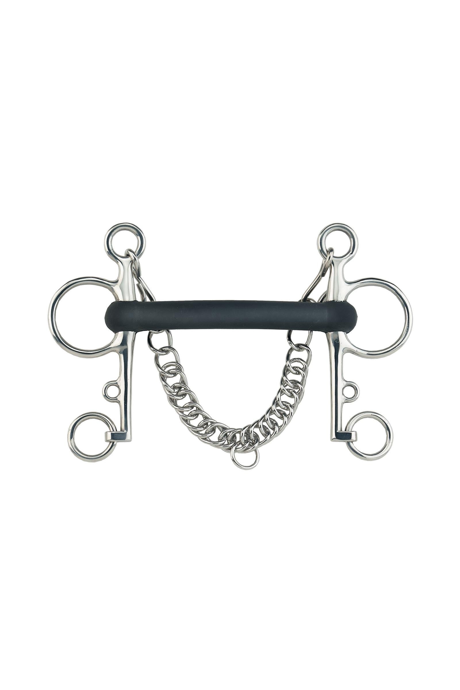 Sprenger pelham gomma vulcanizzata rigida, bocca diritta 18 mm, acciaio inox Boccaglio