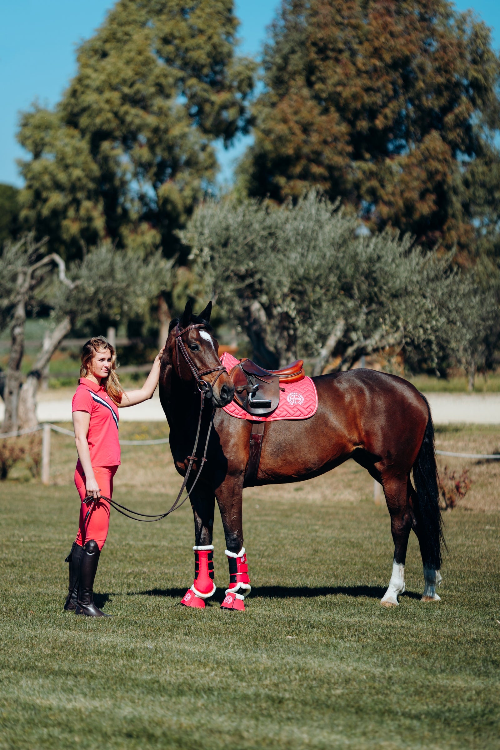 Horze Oslo Faux Fur Bell Boots Leg Protection & Hoof Protection for Horses