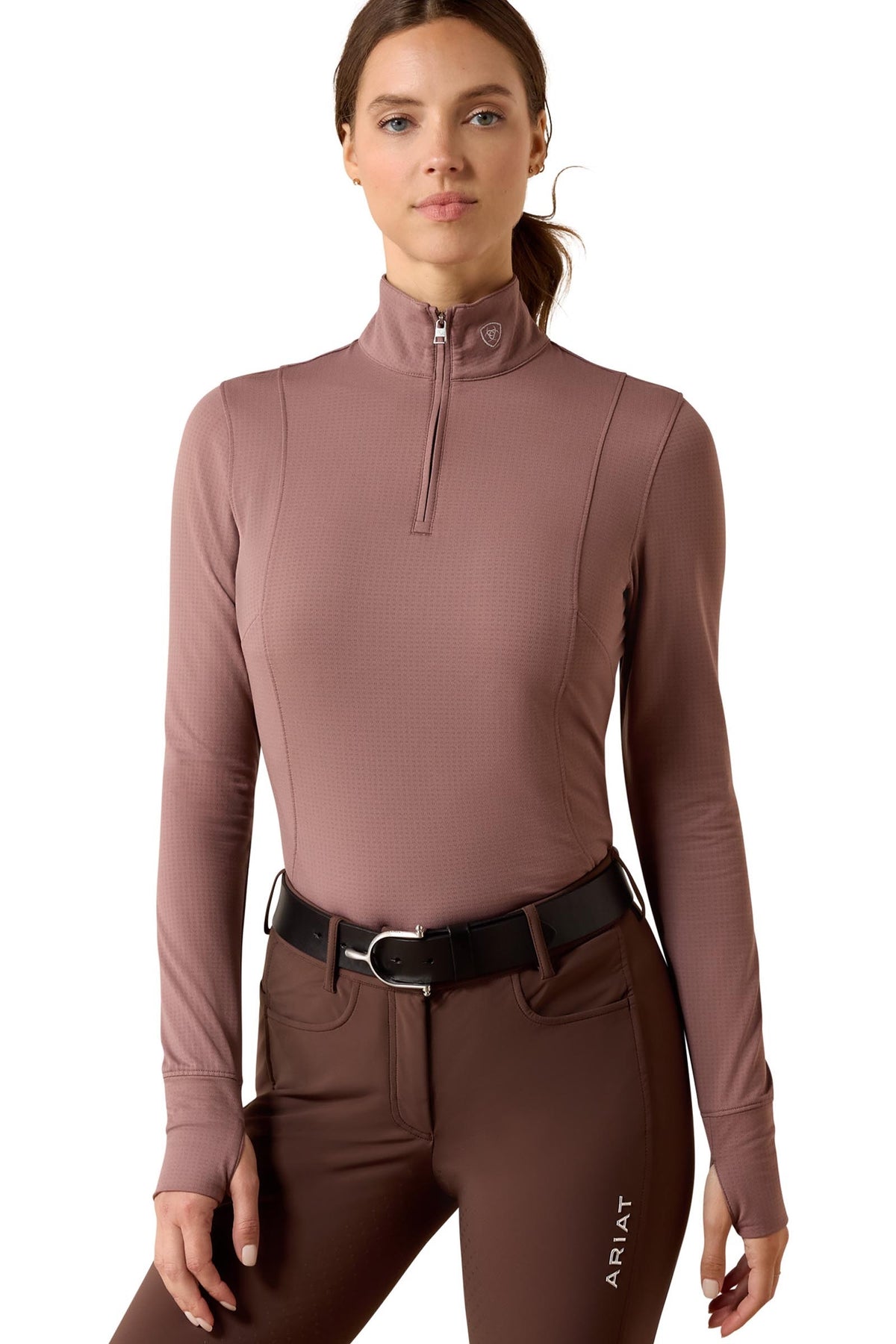 Ariat Donna Baselayer Gridwork 2.0 con zip 1/4 Abbigliamento da donna