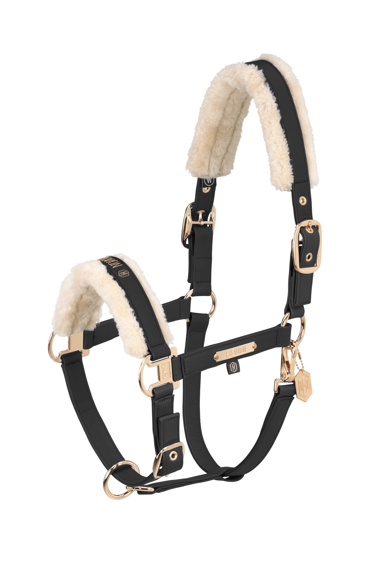 Eskadron Heritage AW24 Capezza in pelle sintetica con Double Pin e pelliccia sintetica Cavezze e guinsagli