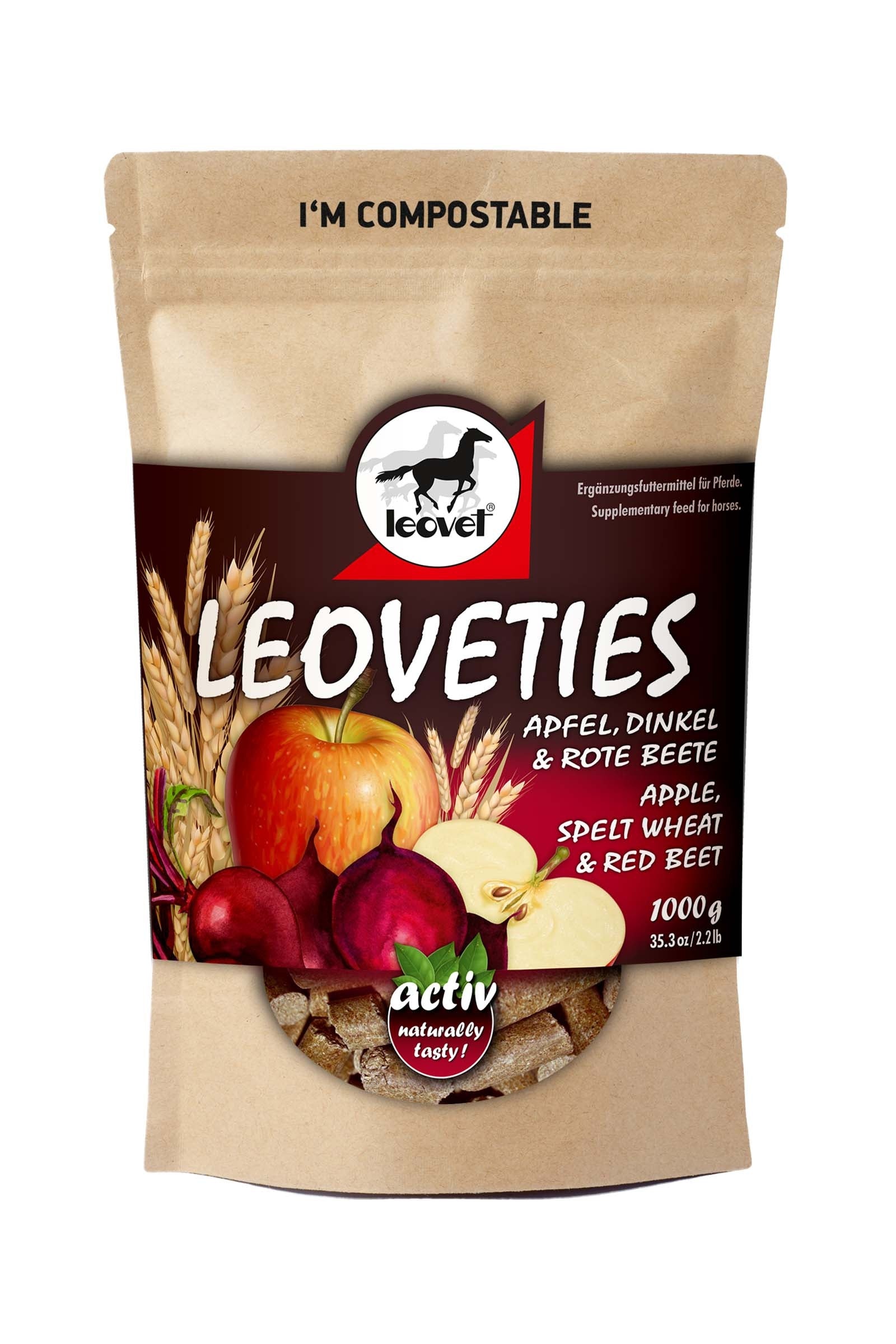 Leovet Leoveties Mela, Grano Speal e Barbabietola Rossa, 1 Kg Horse Feed & Nutrition