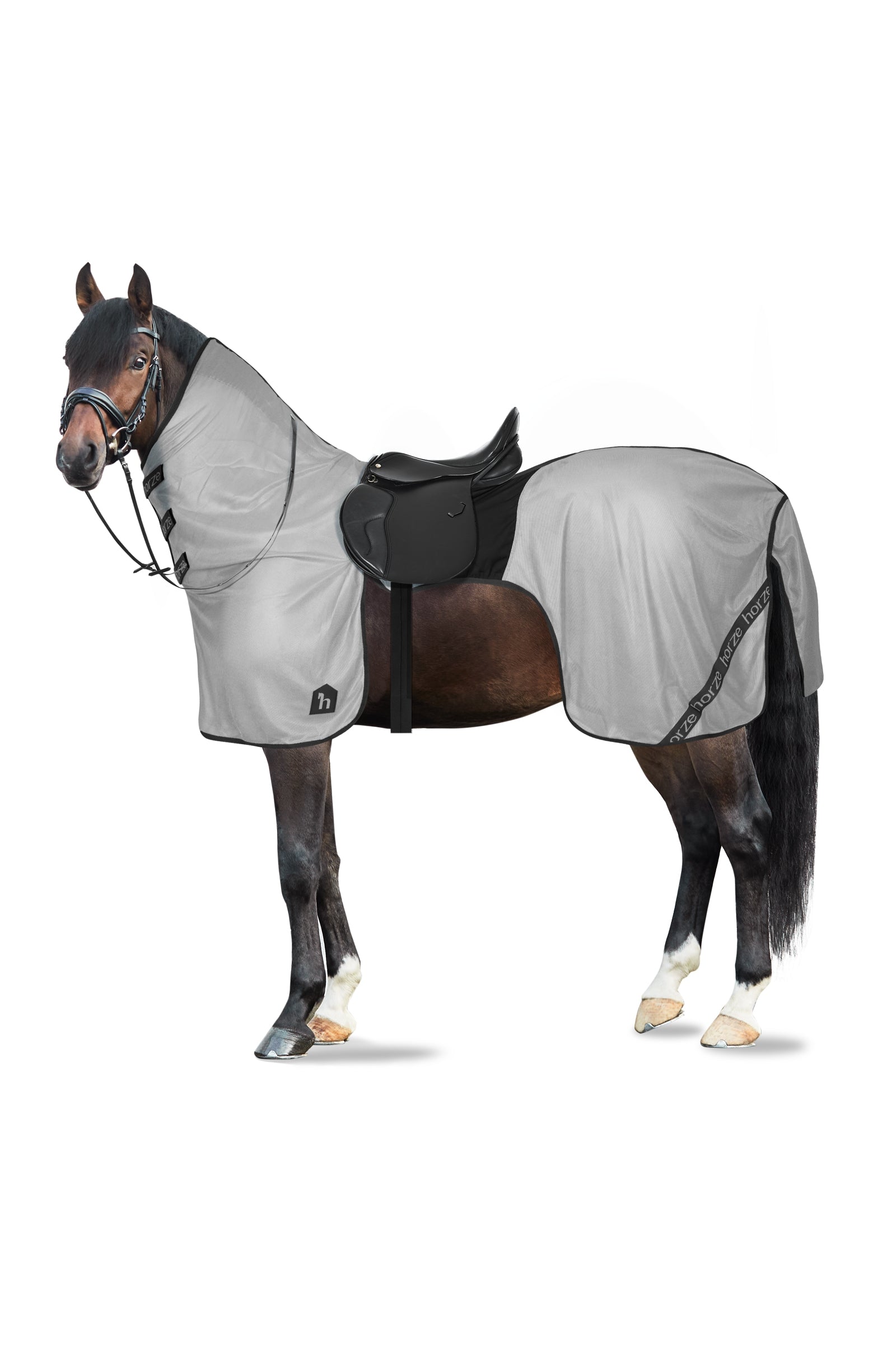 Horze Paso Fino Coperta antimosche da equitazione con collo rimovibile e protezione UV Coperte per cavalli