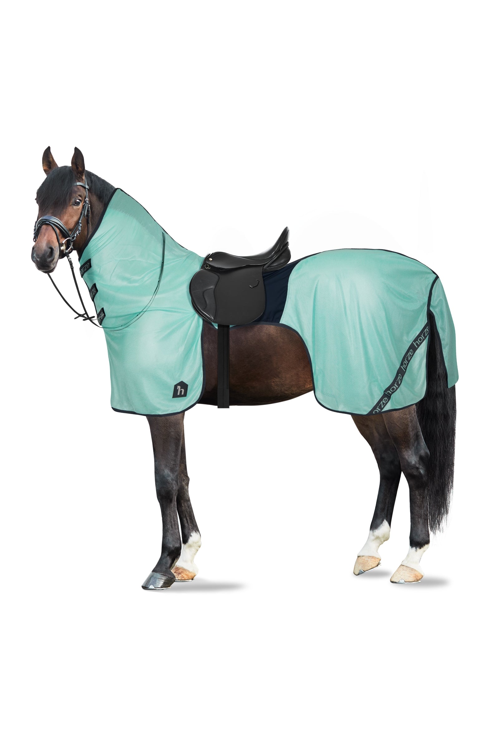 Horze Paso Fino Coperta antimosche da equitazione con collo rimovibile e protezione UV Coperte per cavalli