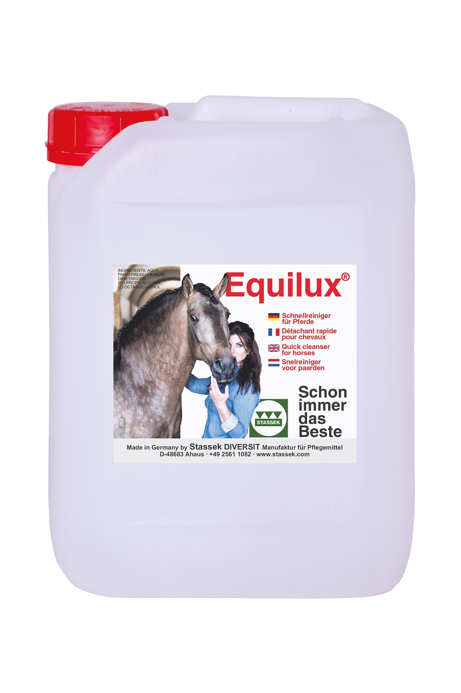 Stassek Equilux Detergente rapido per tanica per cavalli, 2 litri Prodotti per la salute
