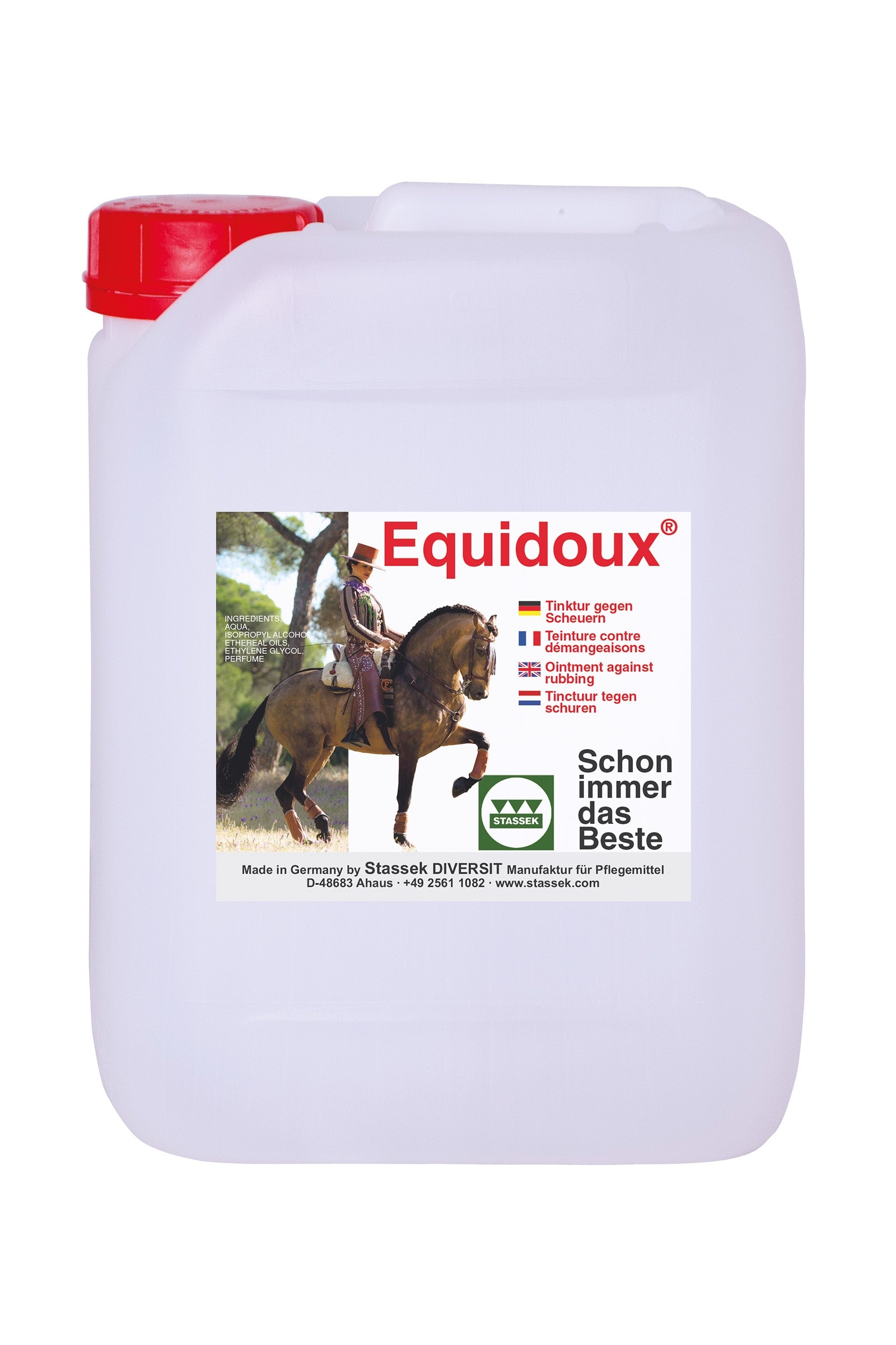 Stassek Equidoux Fluid contro lo sfregamento della coda, 5 litri Prodotti per la salute