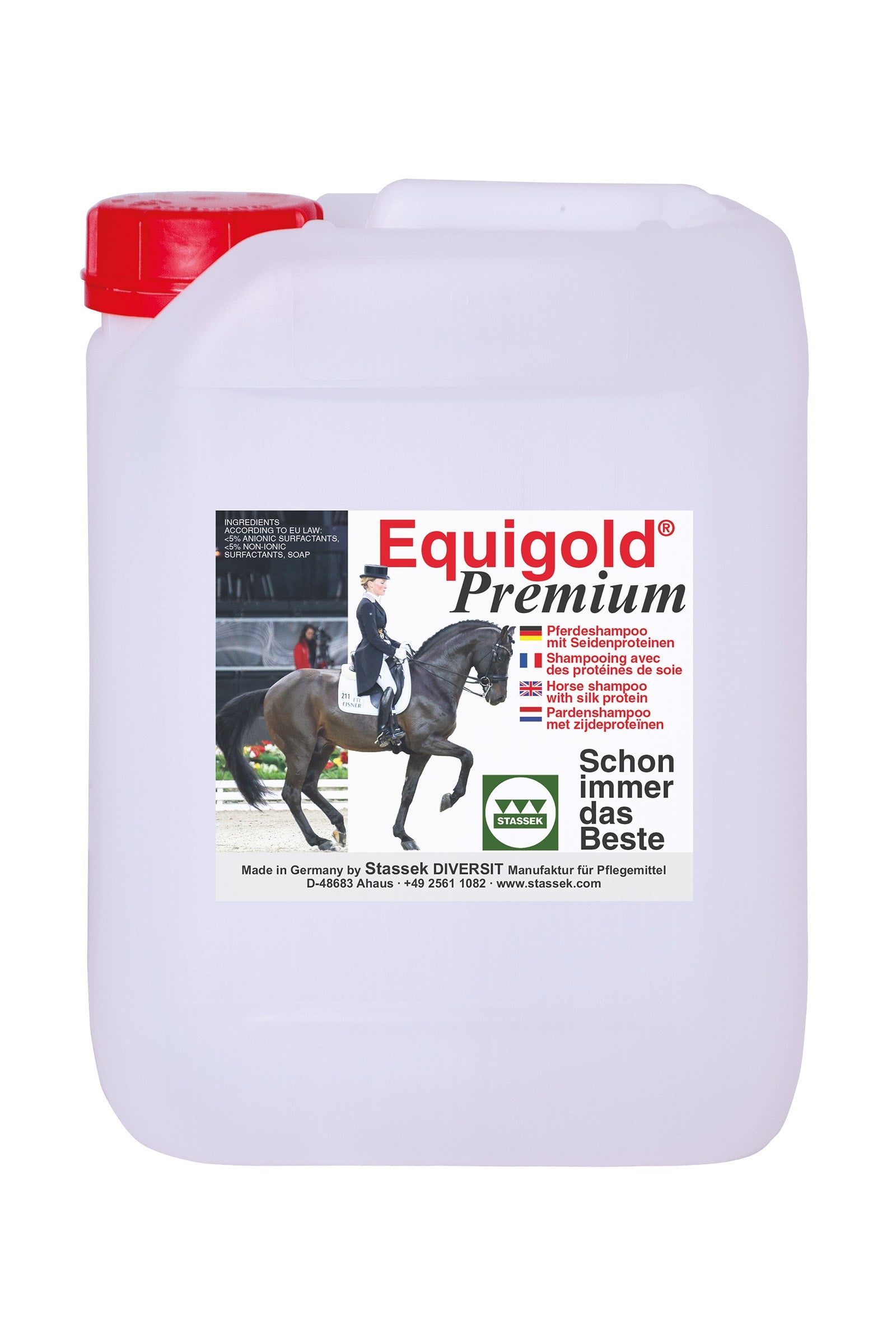 Stassek Equigold Premium Shampoo per cavalli, 5 litri Prodotti per la salute