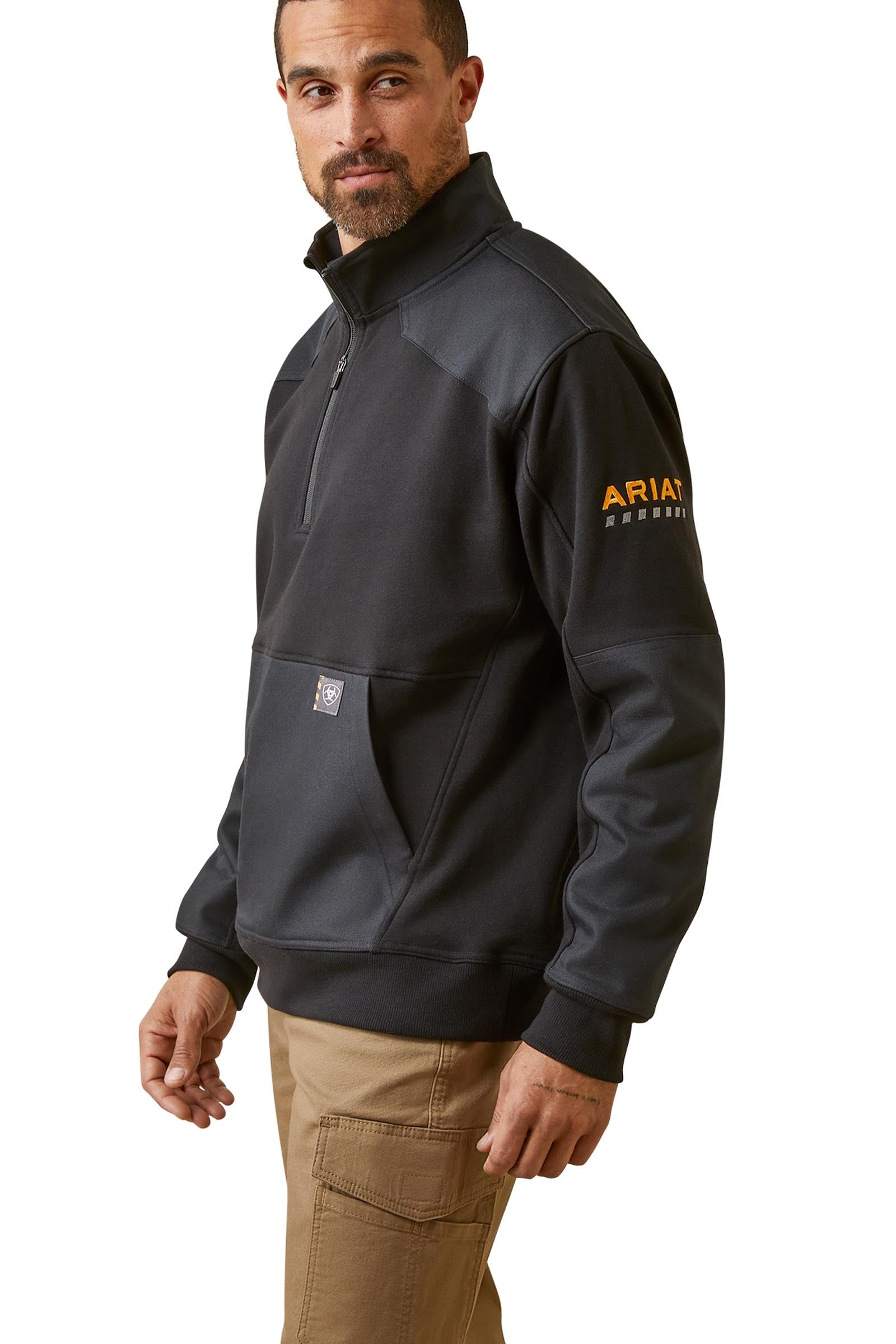 Ariat Rebar Workman Duracanvas Felpa uomo con zip 1/4 Abbigliamento da uomo