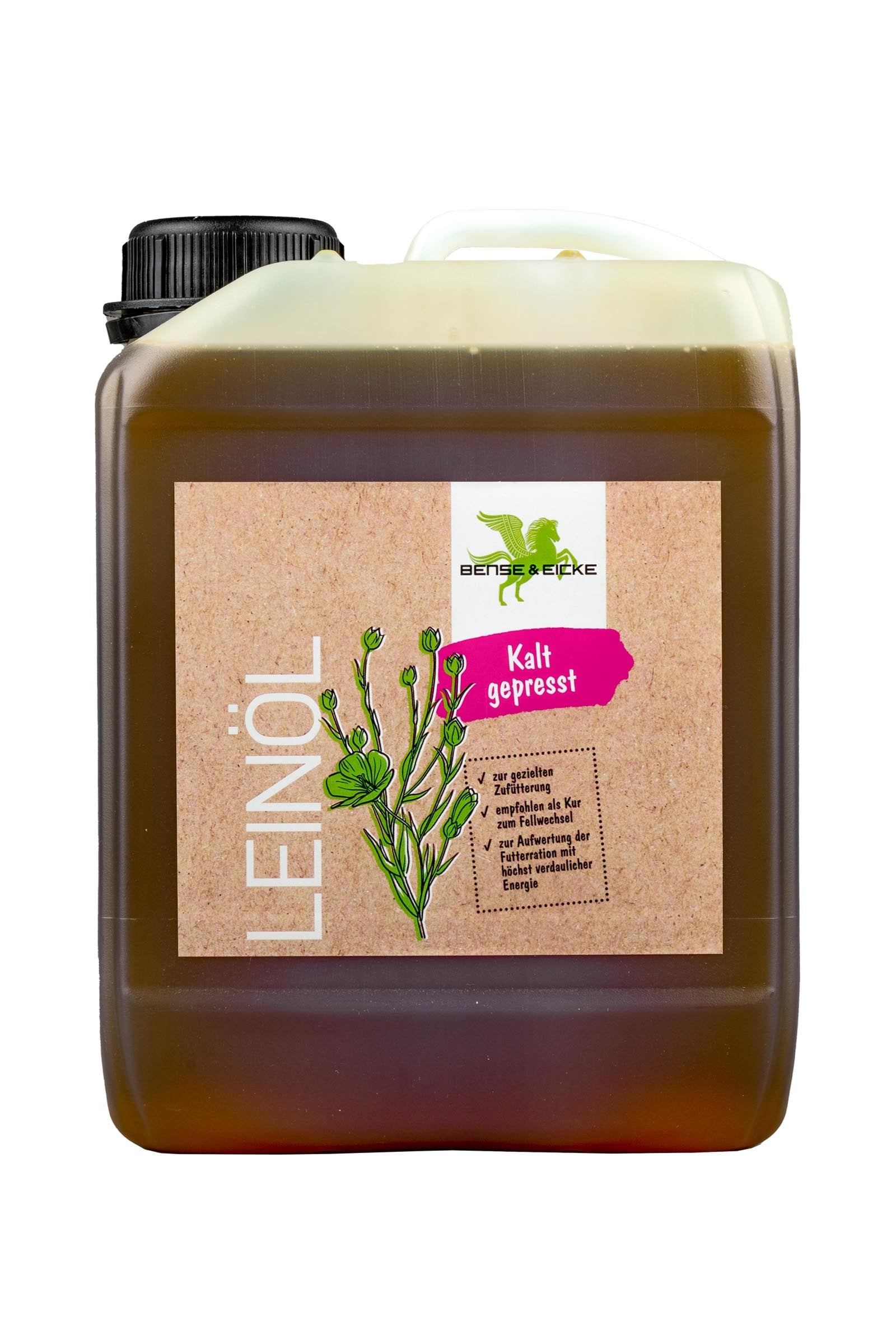 Bense & Eicke Olio di lino spremuto a freddo, 2,5 l Horse Feed & Nutrition