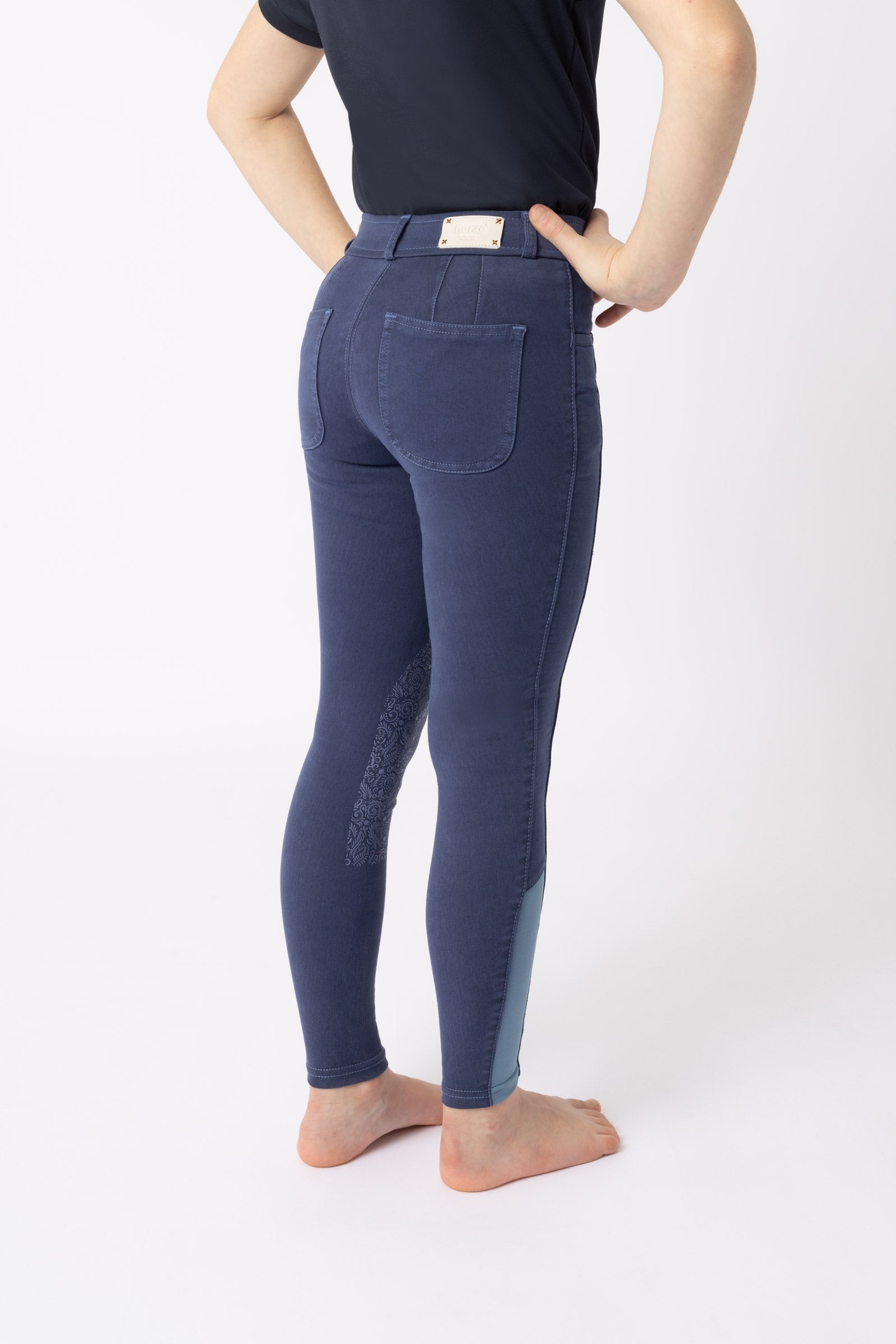 Horze Suki Pantaloni da equitazione con grip al ginocchio, da bambino Abbigliamento per bambini