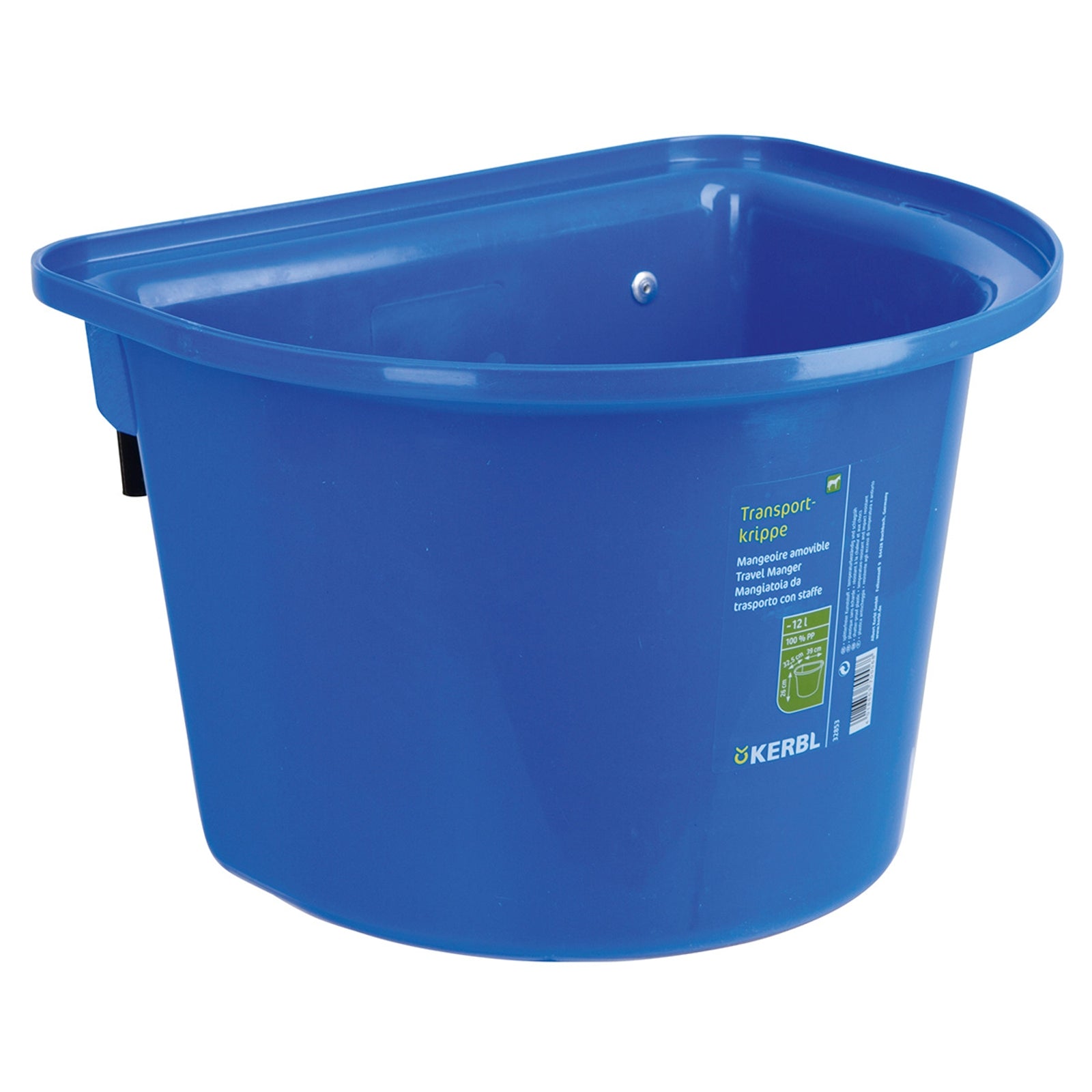 Kerbl Mangiatoia da viaggio 12L, plastica con gancio agganciabile Alimentazione e bevande