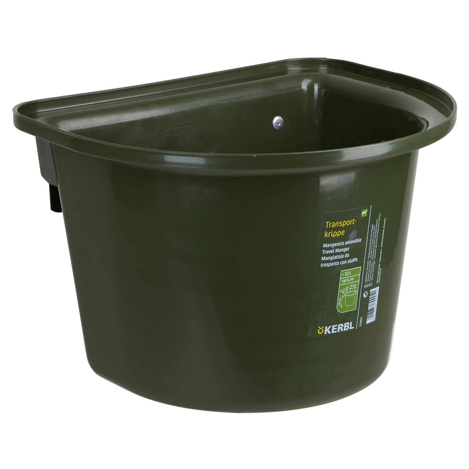 Kerbl Mangiatoia da viaggio 12L, plastica con gancio agganciabile Alimentazione e bevande