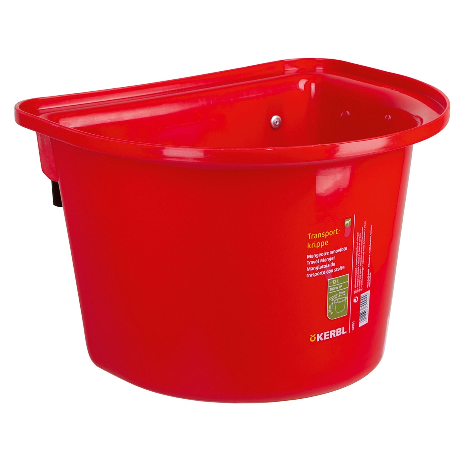 Kerbl Mangiatoia da viaggio 12L, plastica con gancio agganciabile Alimentazione e bevande