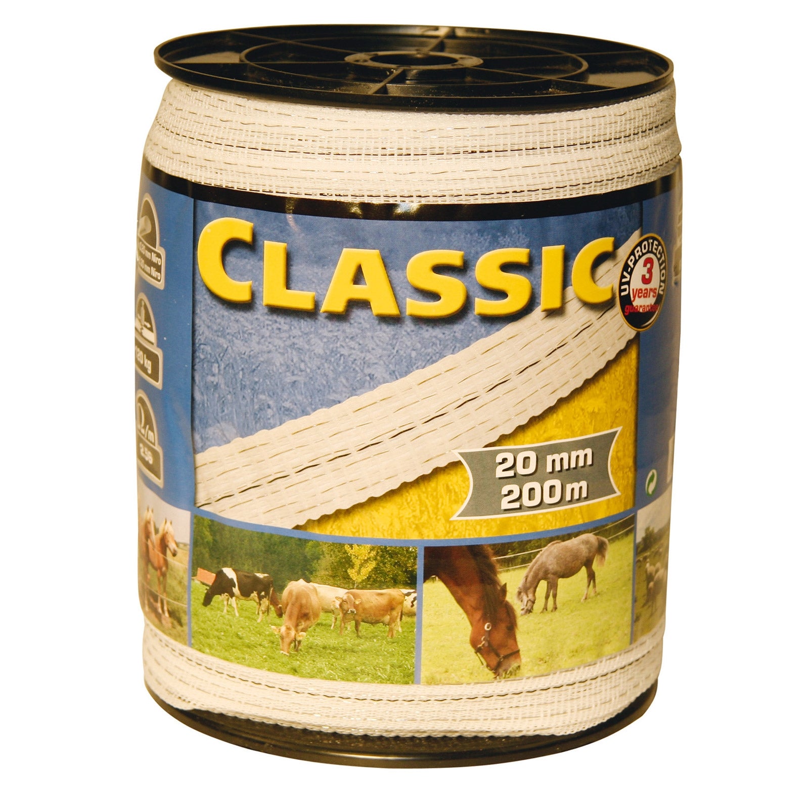 Kerbl Nastro per scherma Classic 200 m, 20 mm, 4x0,2+2x0,3 niro Forniture di difesa