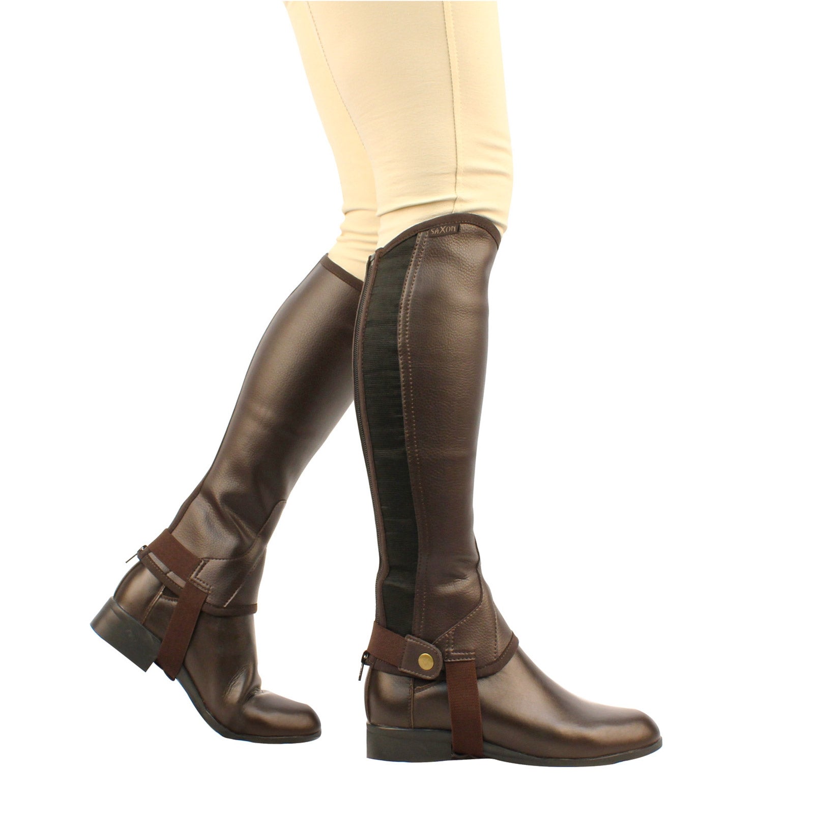 Saxon Equileather Half Chaps, Adulto Calzature