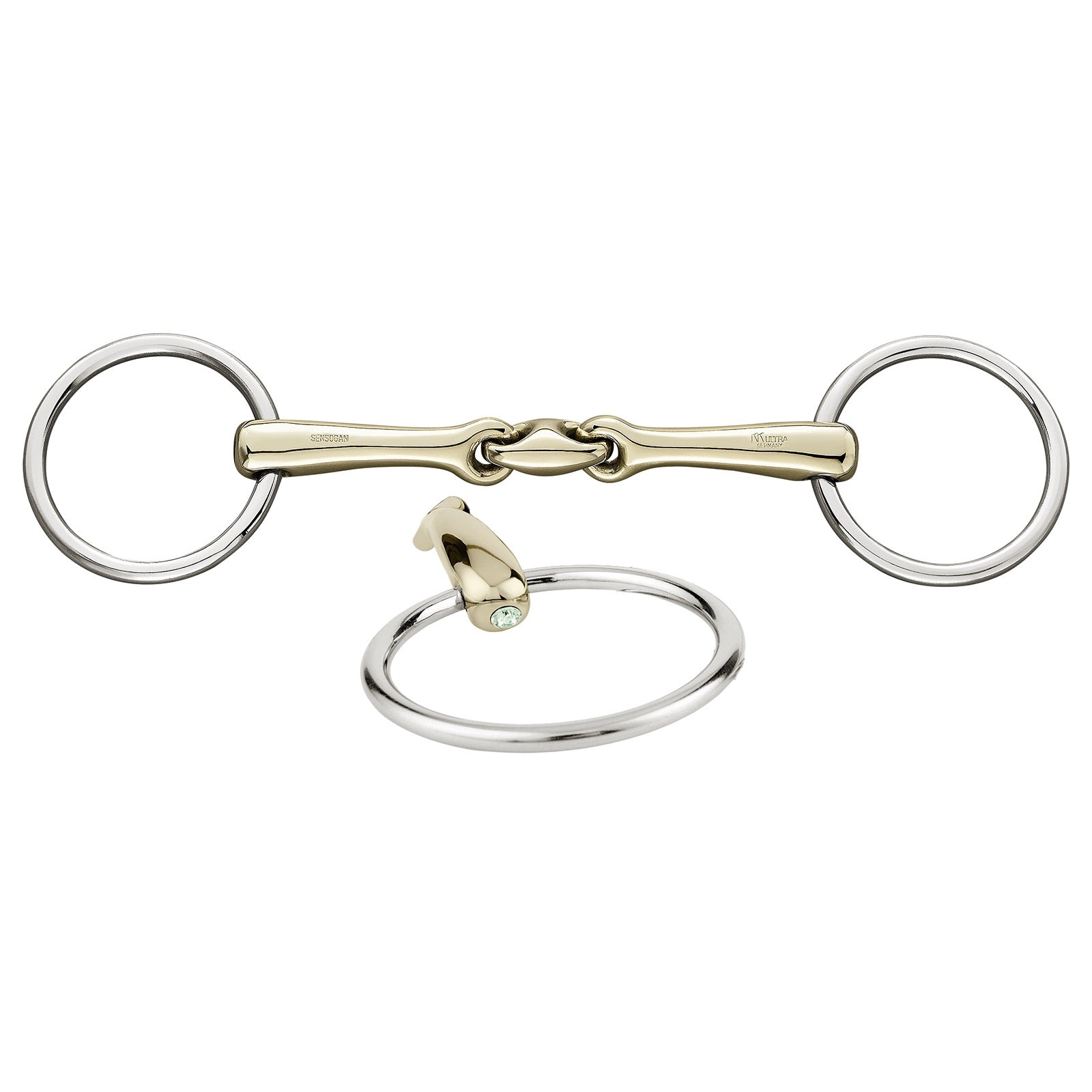 Sprenger KK Ultra Bradoon Filetto in Sensogan 14 mm con decorazioni in cristallo Boccaglio