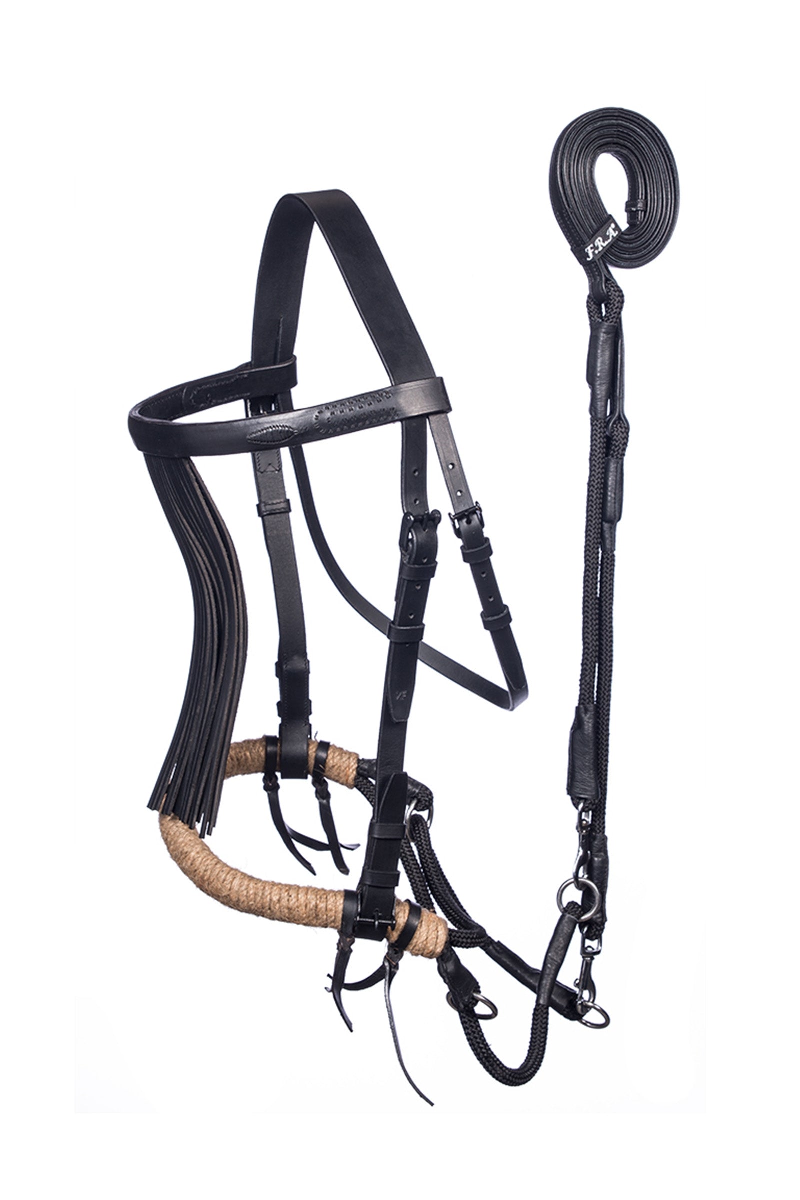 F.R.A. Freedom Riding Articles Tinver briglia senza morso con redini (Sistema 4), Shire Briglie & redini