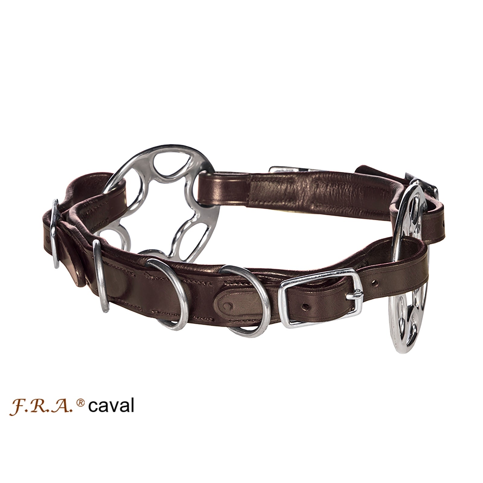 F.R.A. Freedom Riding Articles Caval Cavemore Fascia per il naso in cuoio inglese (Sist.2) con forbici Briglie & redini