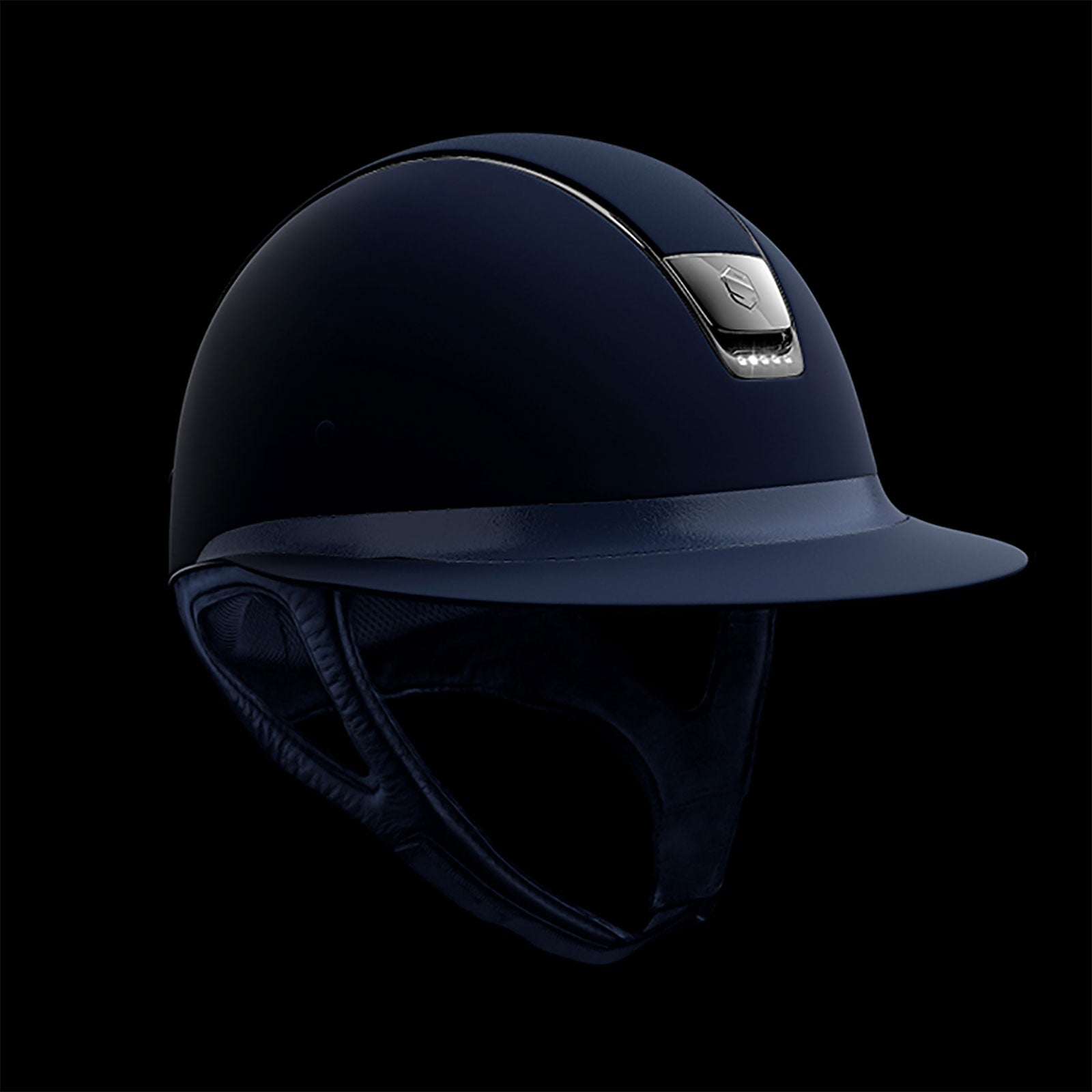 Samshield Casco Miss Shield Shadowmatt, nero cromato con 5 Swarovski (senza fodera) Attrezzatura di sicurezza