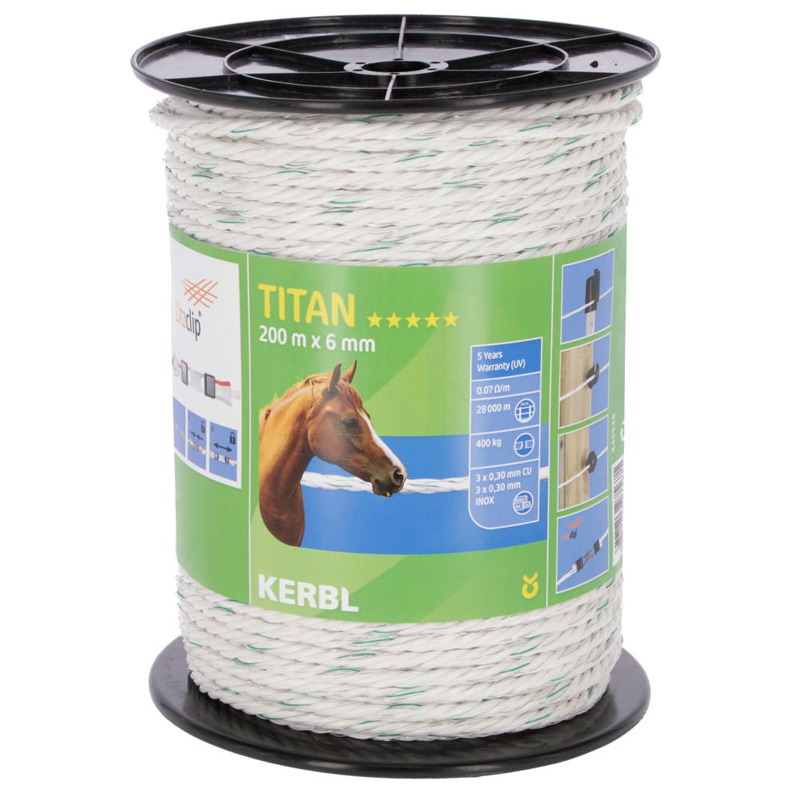Kerbl Corda per recinzione Titan (200 m) Forniture di difesa