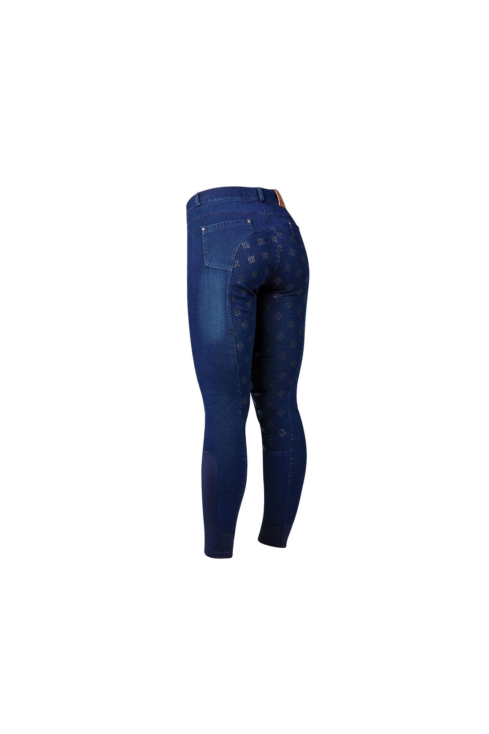 Dublin Shona Pantaloni da equitazione in denim con full seat stampato in silicone, per donna Womens Breeches