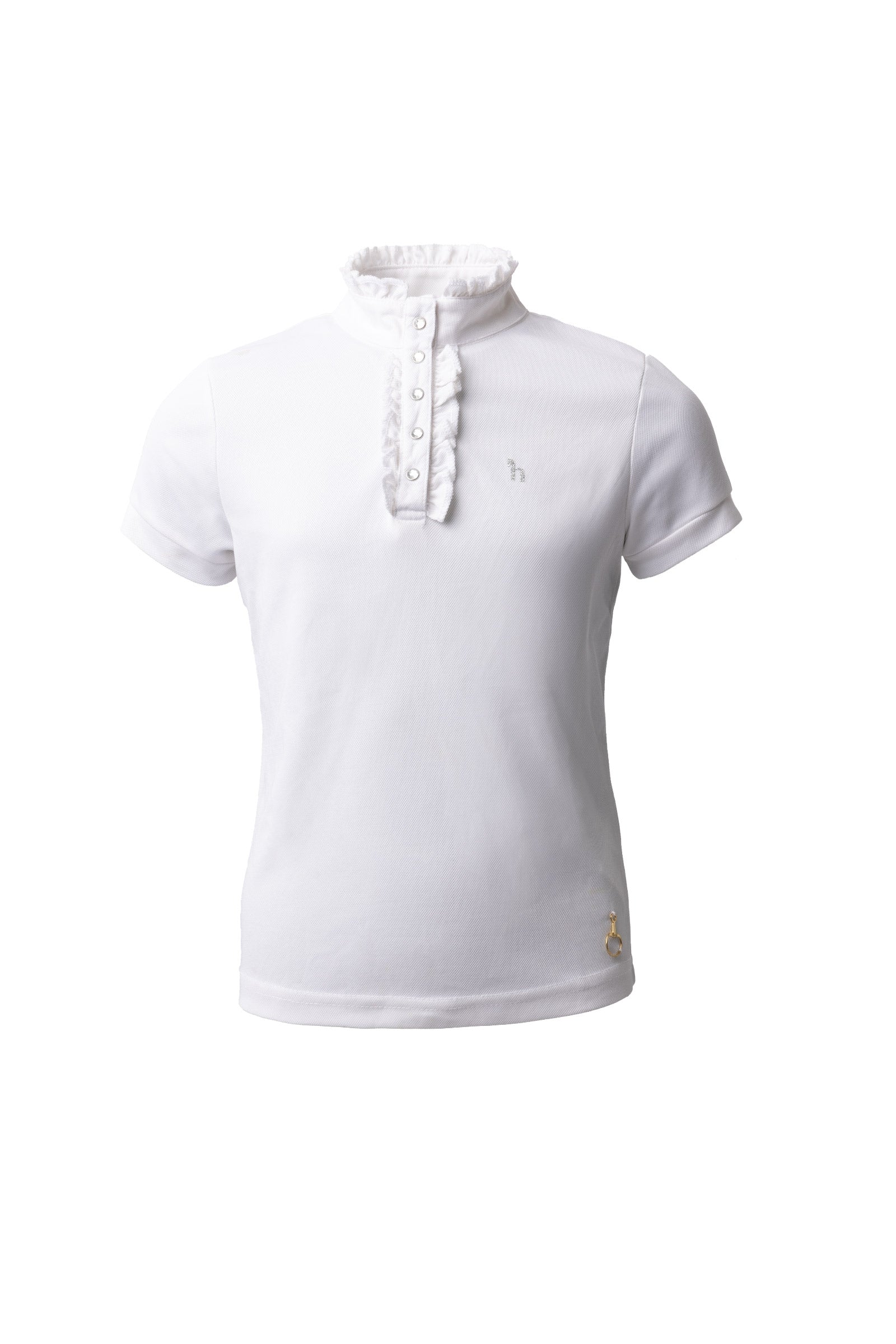 Horze Christel Camicia da spettacolo a maniche corte con volant da bambino Abbigliamento per bambini