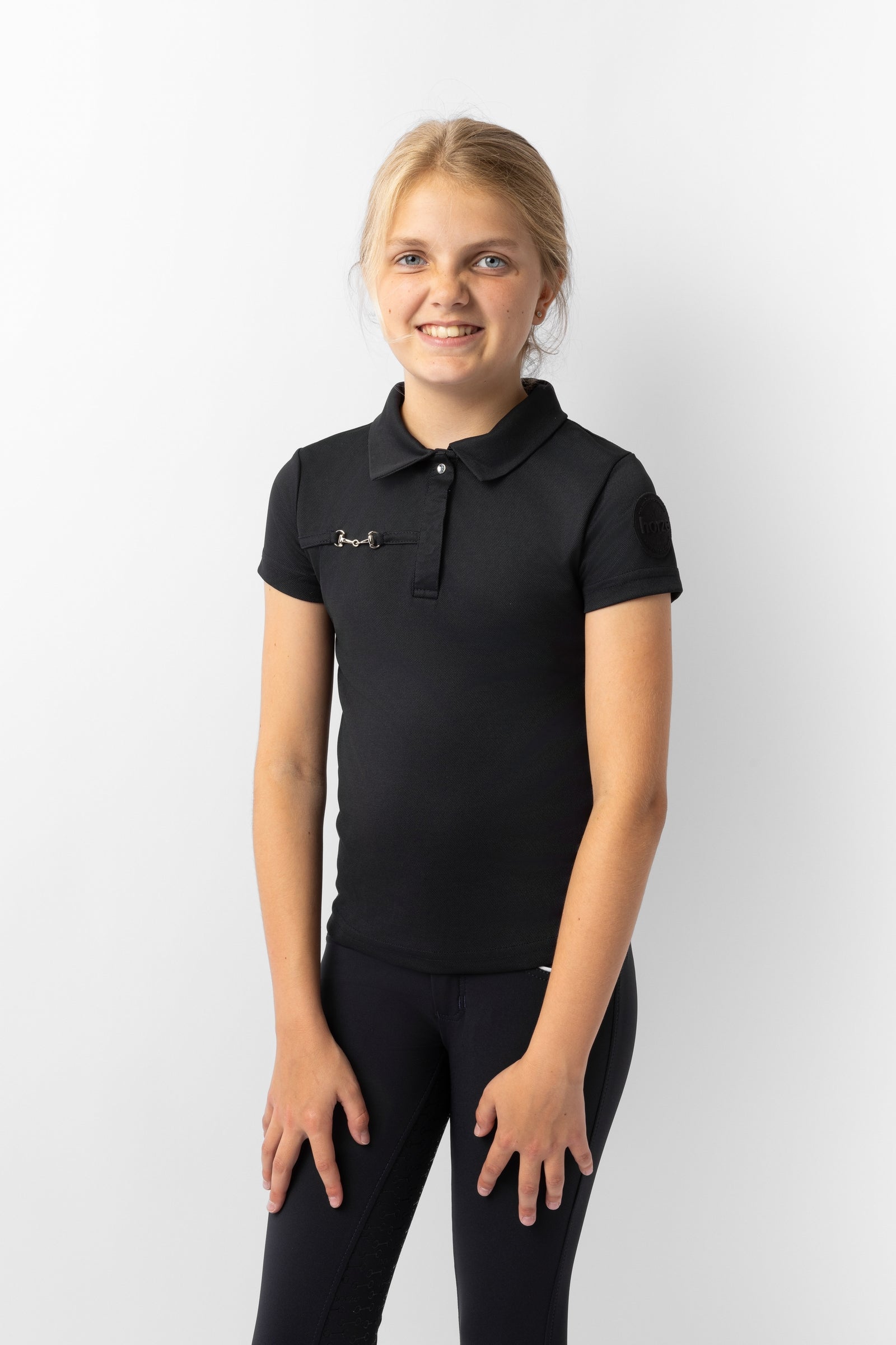Horze Young Rider Denise Camicia polo funzionale a maniche corte Abbigliamento per bambini