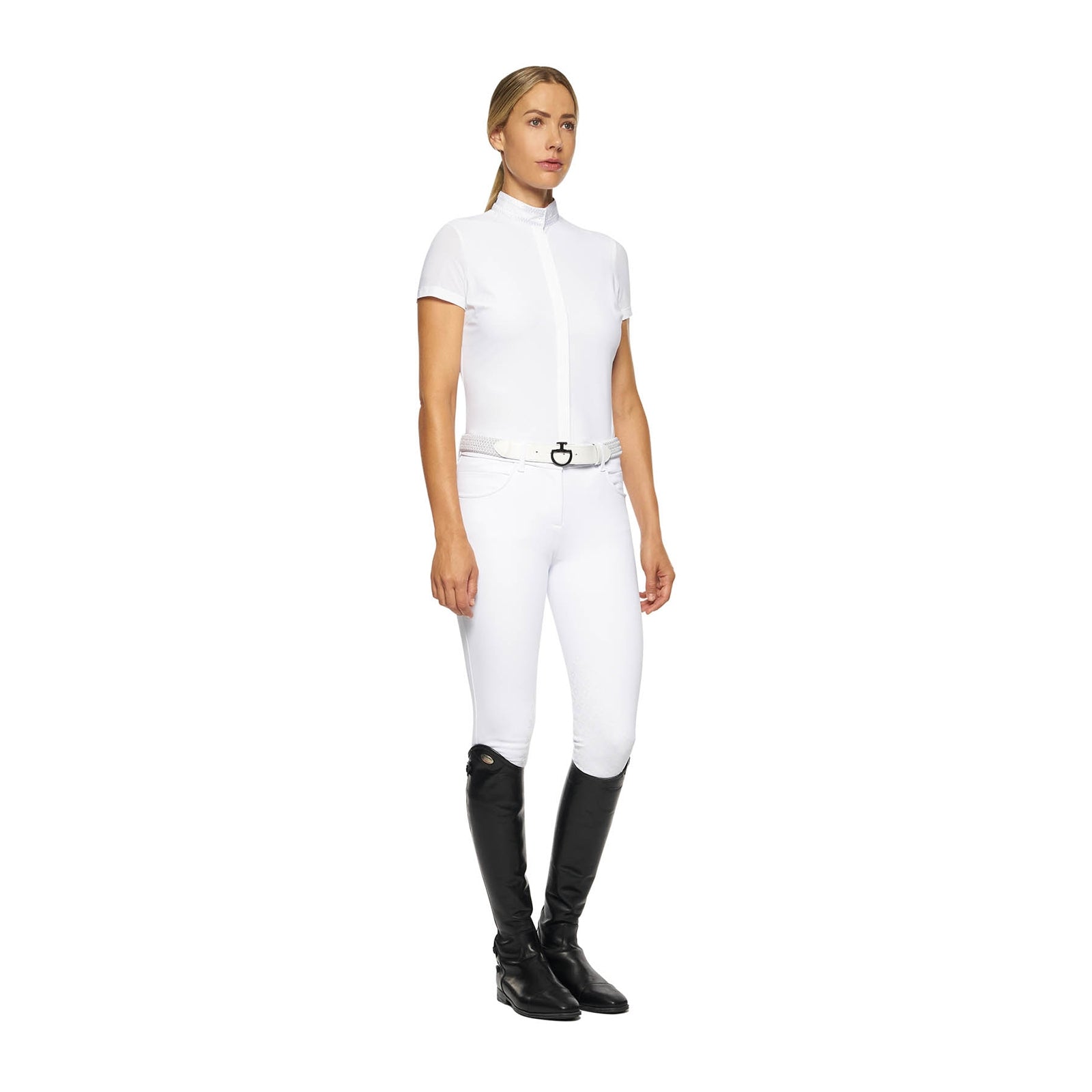 Cavalleria Toscana Embroidery Short Sleeve Show Shirt Women’s Riding Clothing