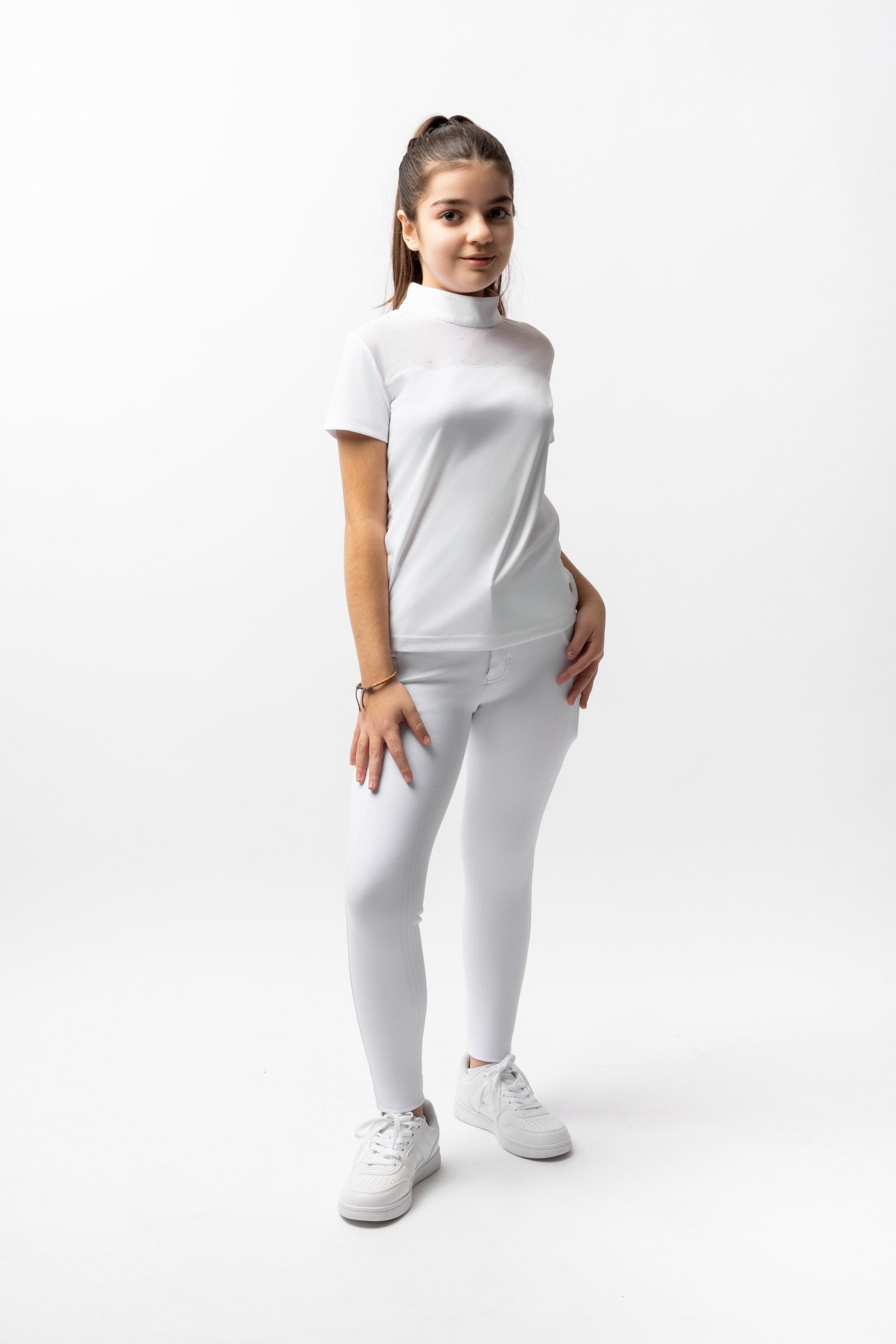 Horze Kaya Maglia da concorso con strass per bambini Abbigliamento per bambini