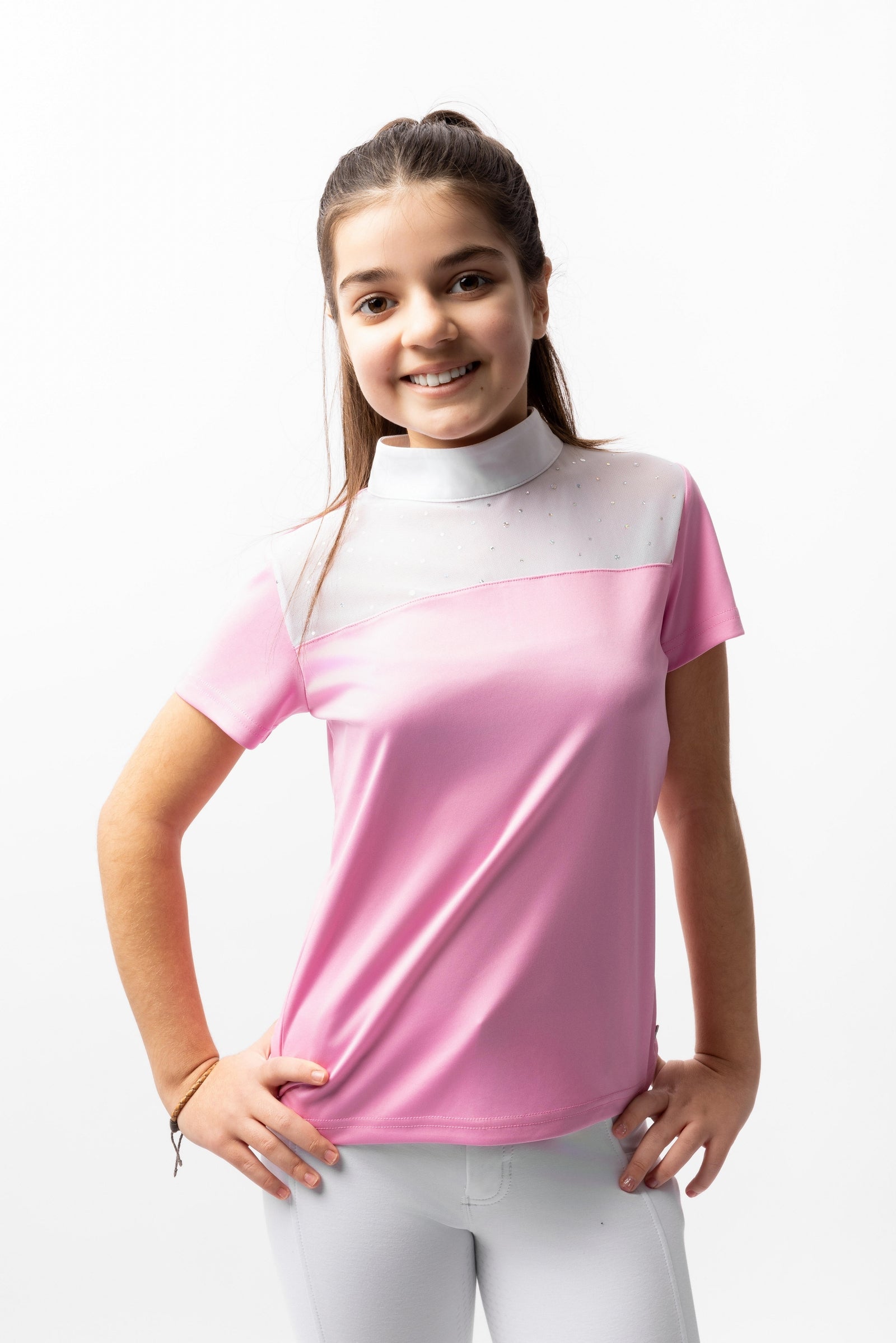 Horze Kaya Maglia da concorso con strass per bambini Abbigliamento per bambini