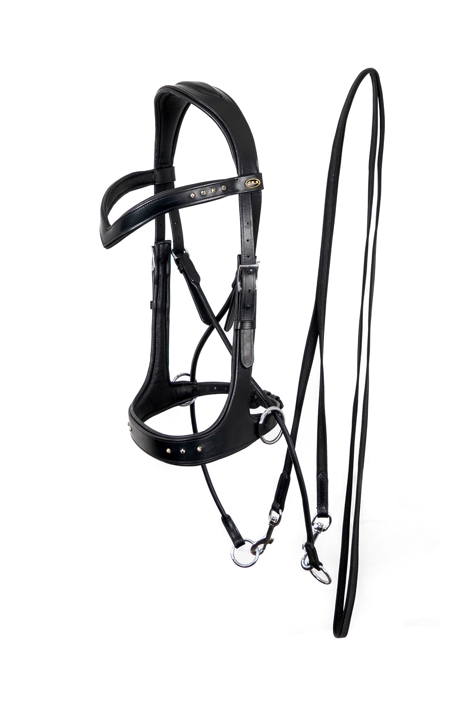 F.R.A. Freedom Riding Articles Glory briglia senza morso con redini (Sistema 5), nero Briglie & redini