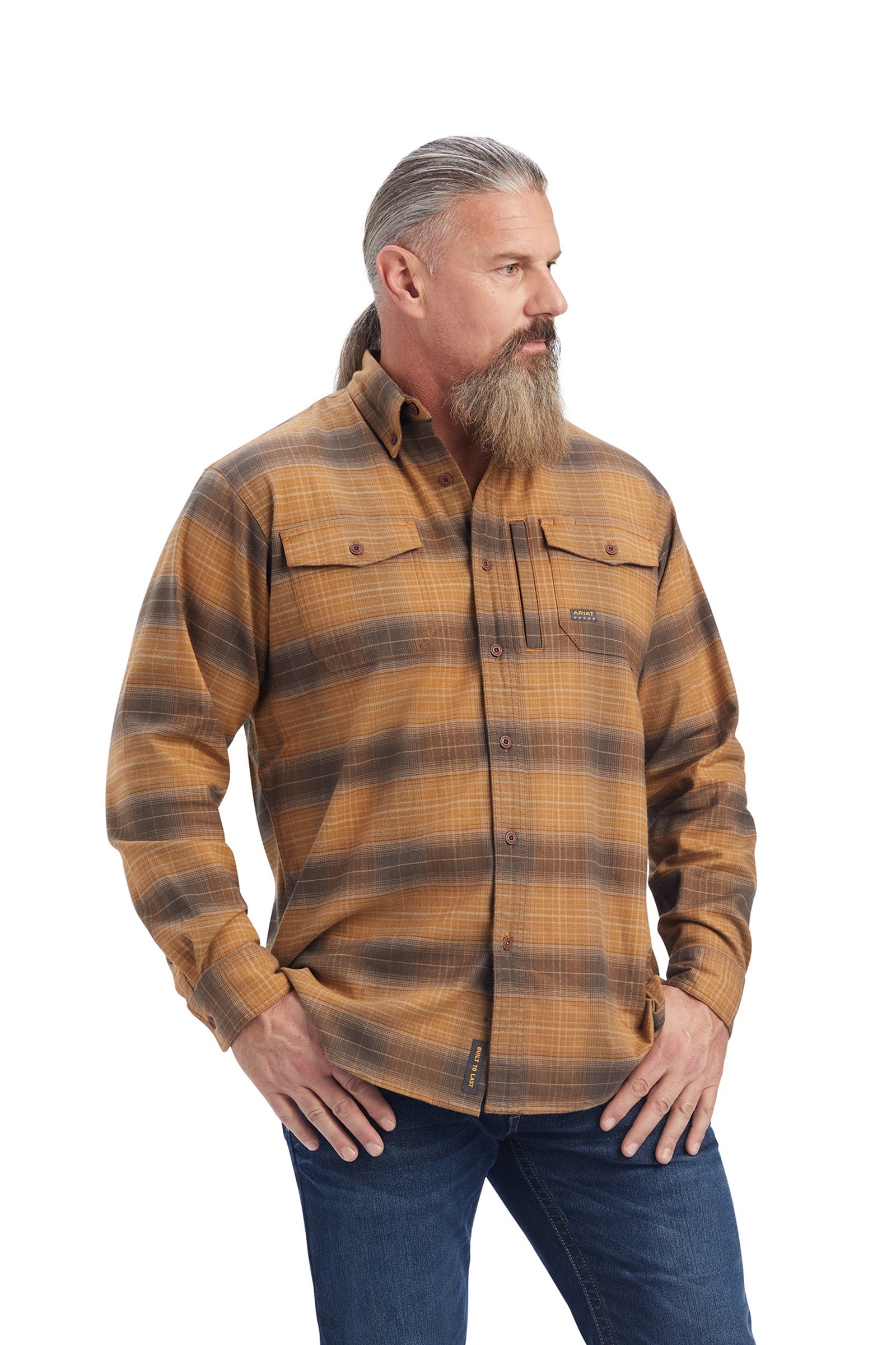 Ariat Rebar camicia da lavoro in flanella DuraStretch Abbigliamento da uomo