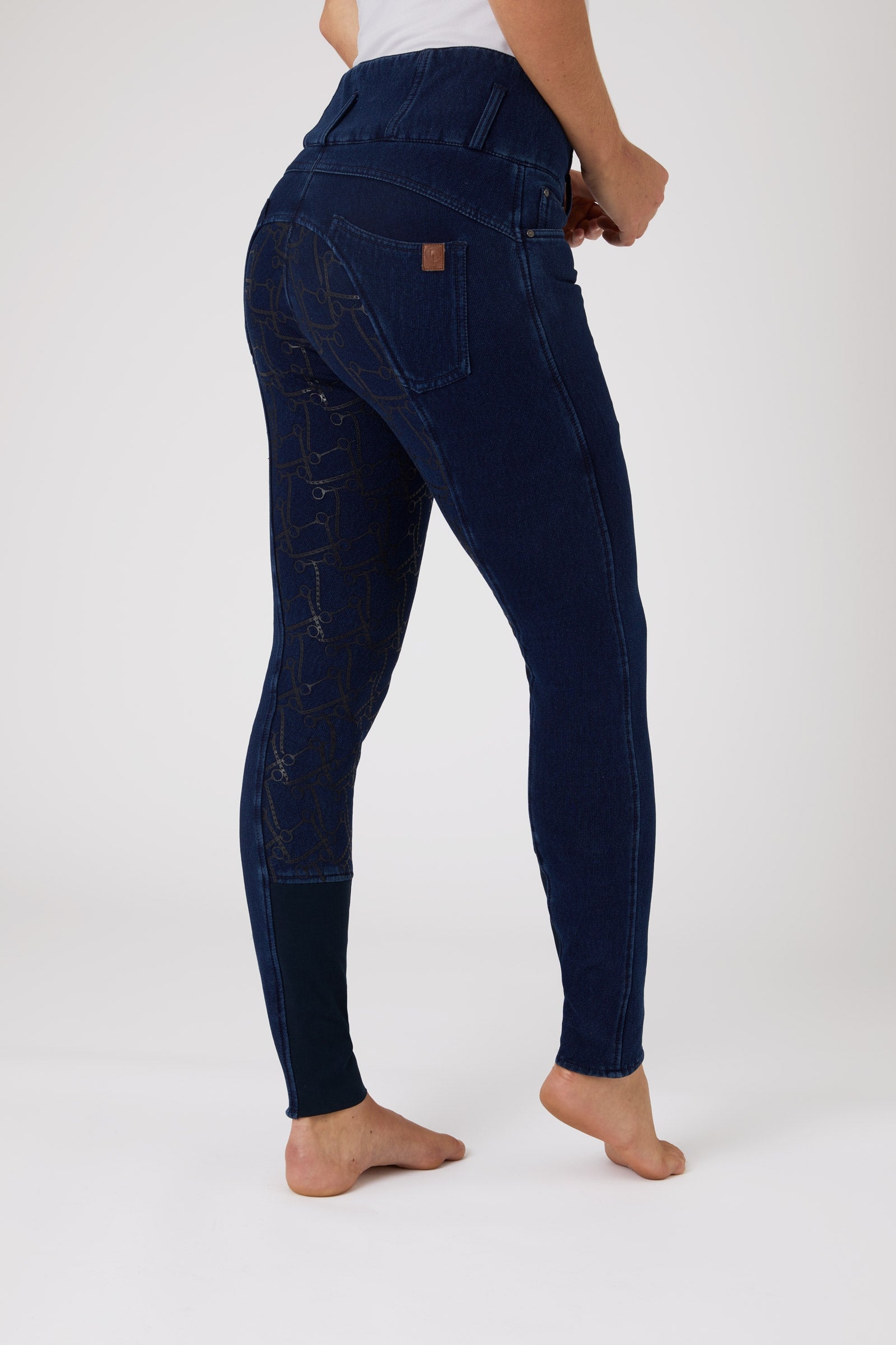 Horze Kacy Pantaloni da equitazione in thermo denim con full seat da donna Womens Breeches