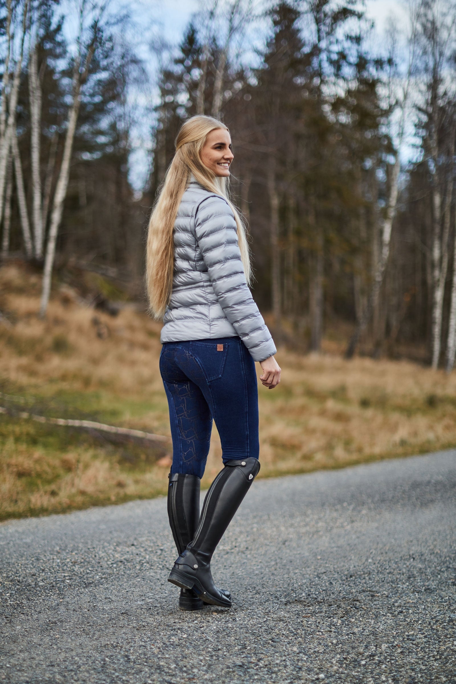 Horze Kacy Women's Denim Thermo Full Seat Breeches Womens Breeches