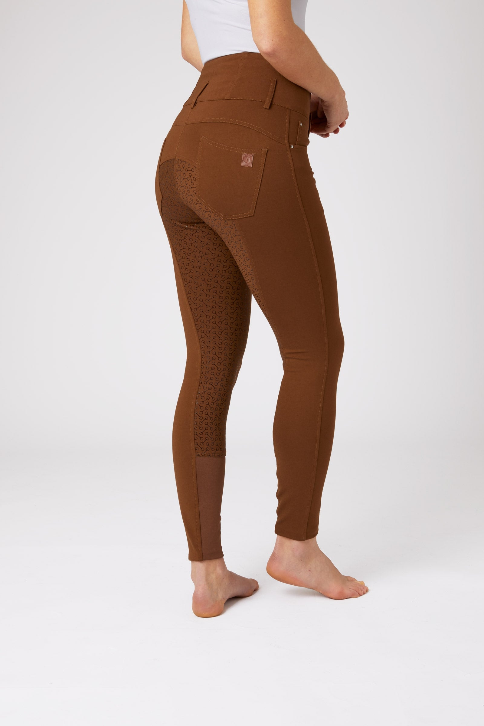 Horze Tara Pantaloni da equitazione a vita alta con full seat in silicone da donna Womens Breeches