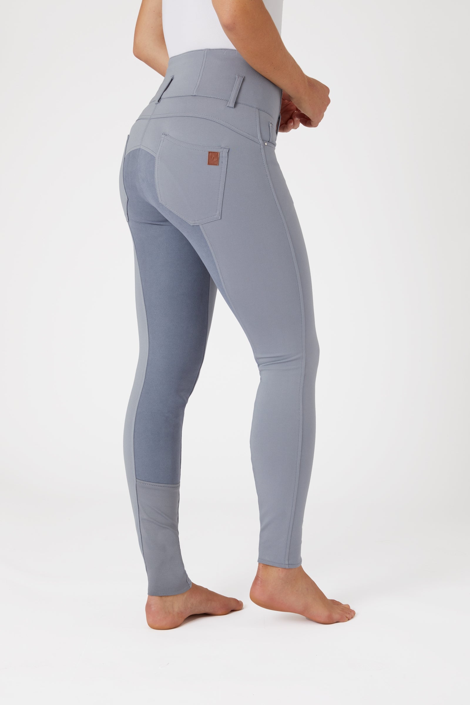 Horze pantaloni a vita alta Tara da donna con full seat in pelle Womens Breeches