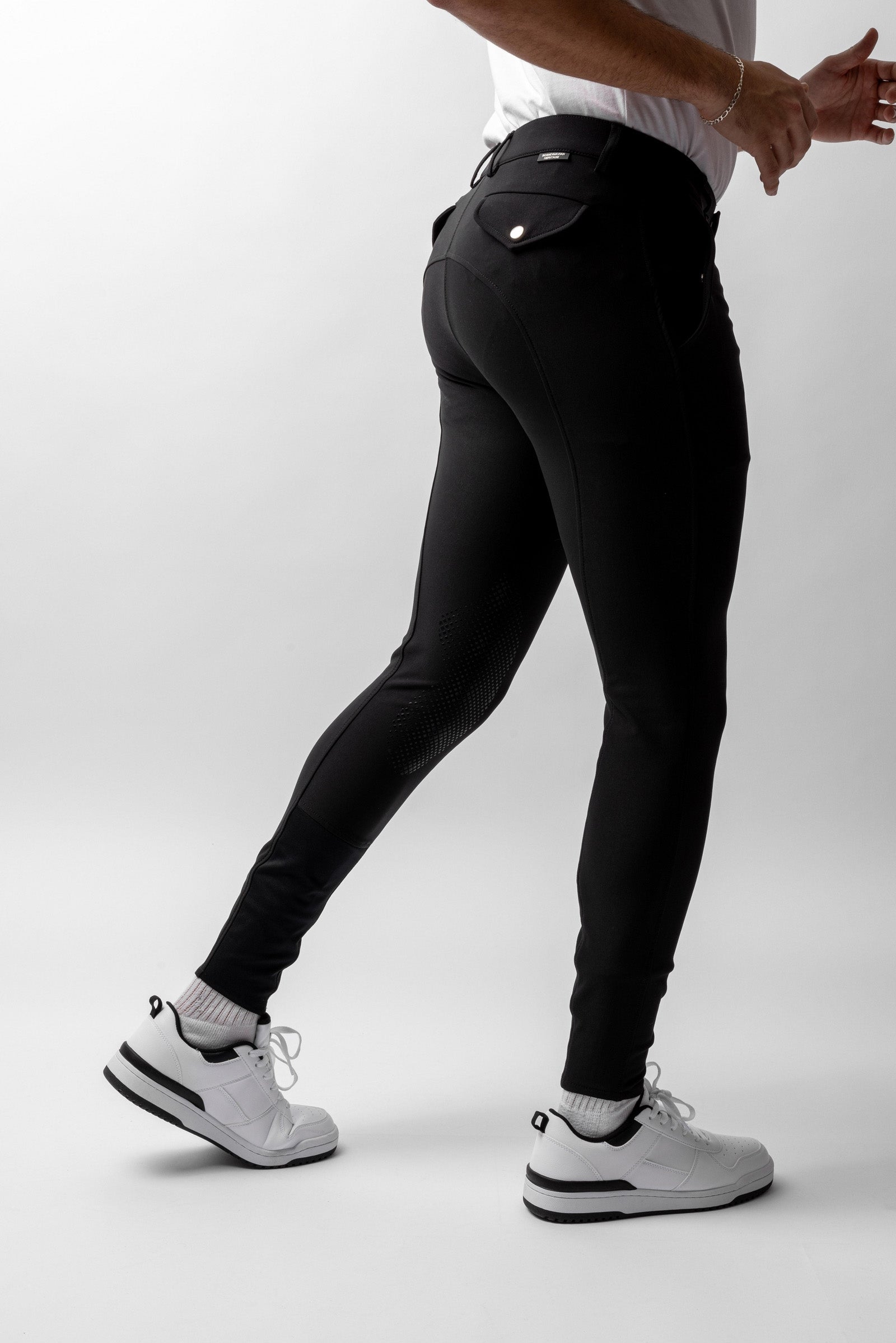 Horze Grand Prix pantaloni da equitazione da uomo con grip al ginocchio in silicone UPF 50+ Abbigliamento da uomo