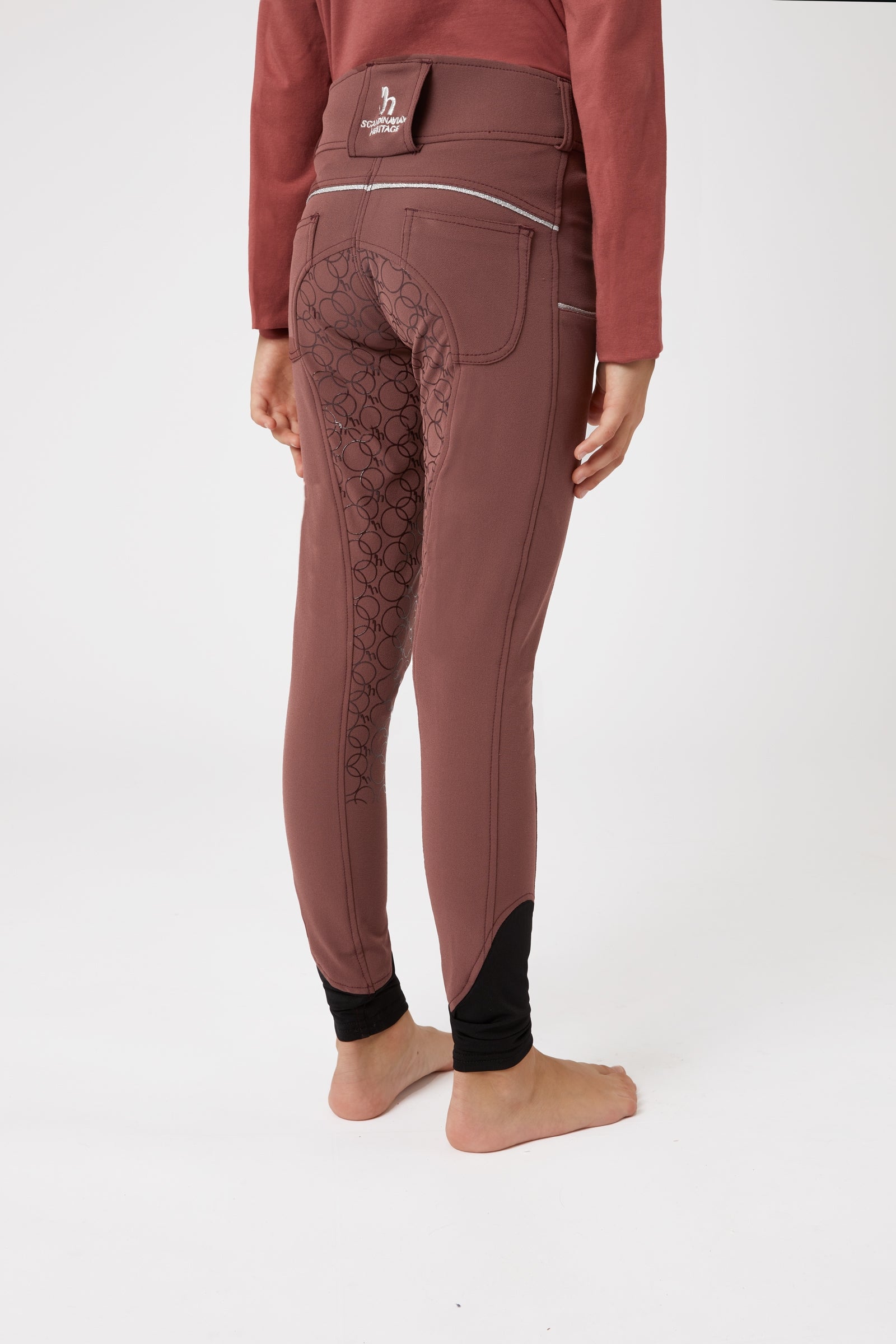 Horze Leighton Teens Pantaloni da equitazione con full grip in silicone e tasca per telefono Abbigliamento per bambini
