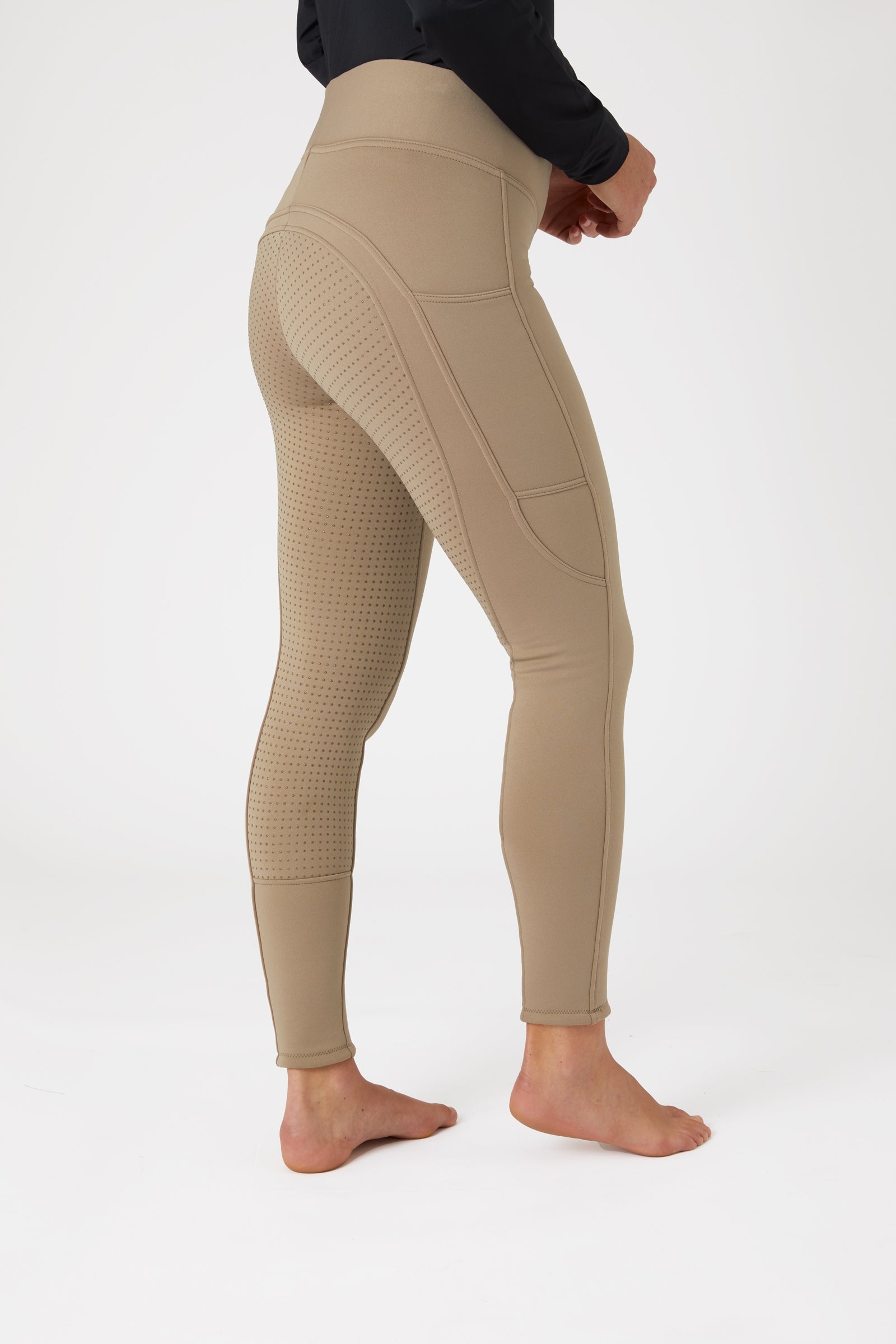 Horze Active Leggins invernali da equitazione per donna con FS e tasca per telefono Womens Breeches