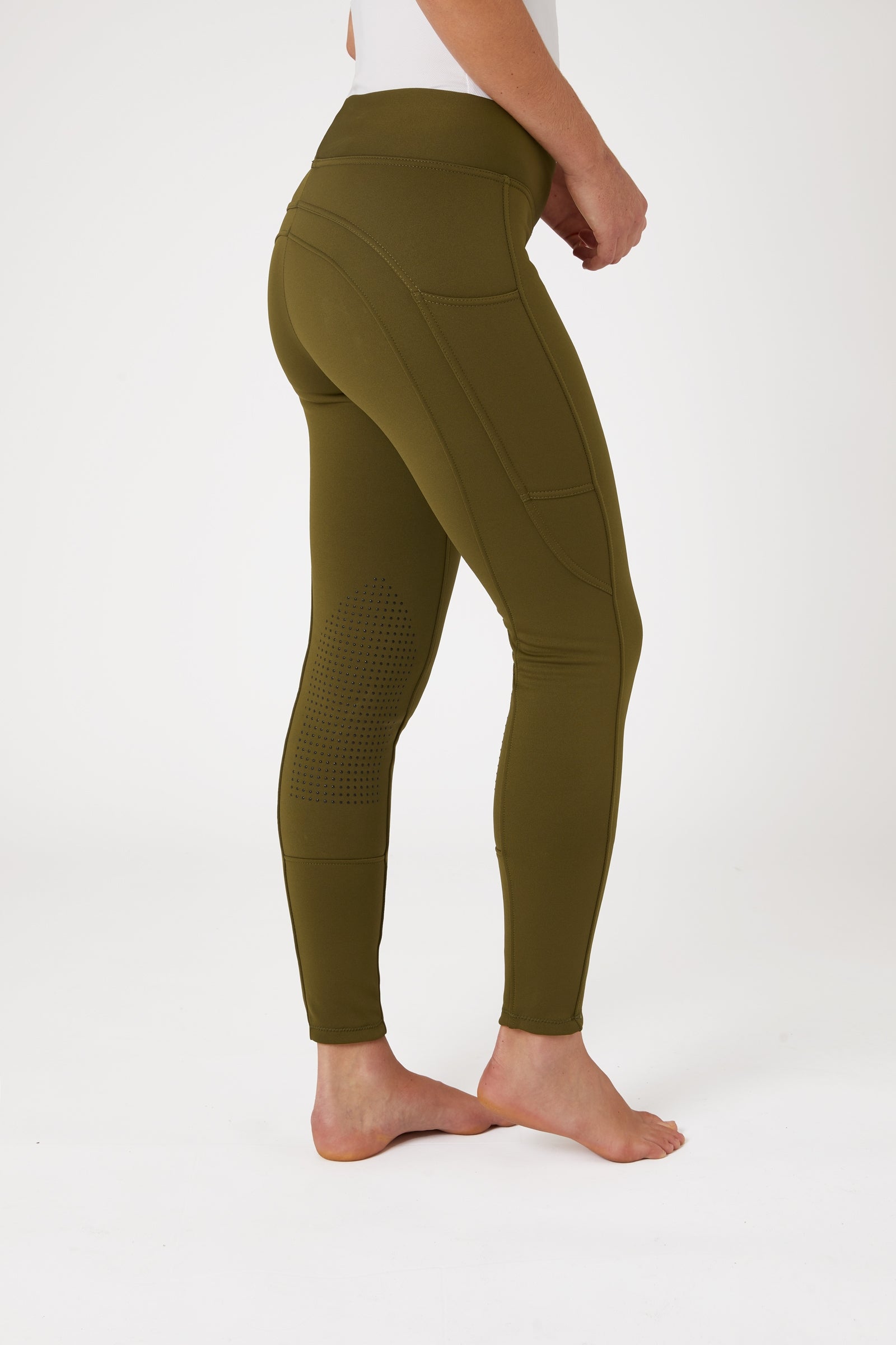 Horze Active Leggins invernali da equitazione per donna con grip al ginocchio e tasca per telefono Womens Breeches