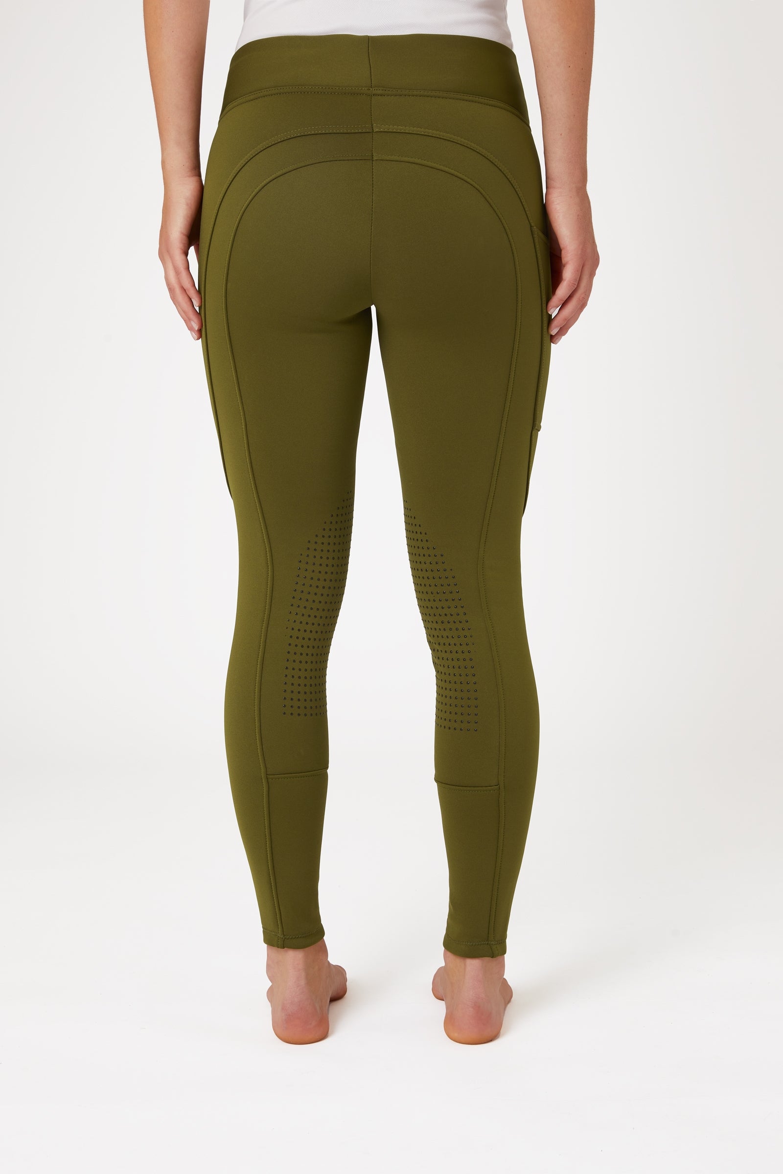 Horze Active Women's Knee Grip Winter Riding Tights with Phone Pocket Womens Breeches