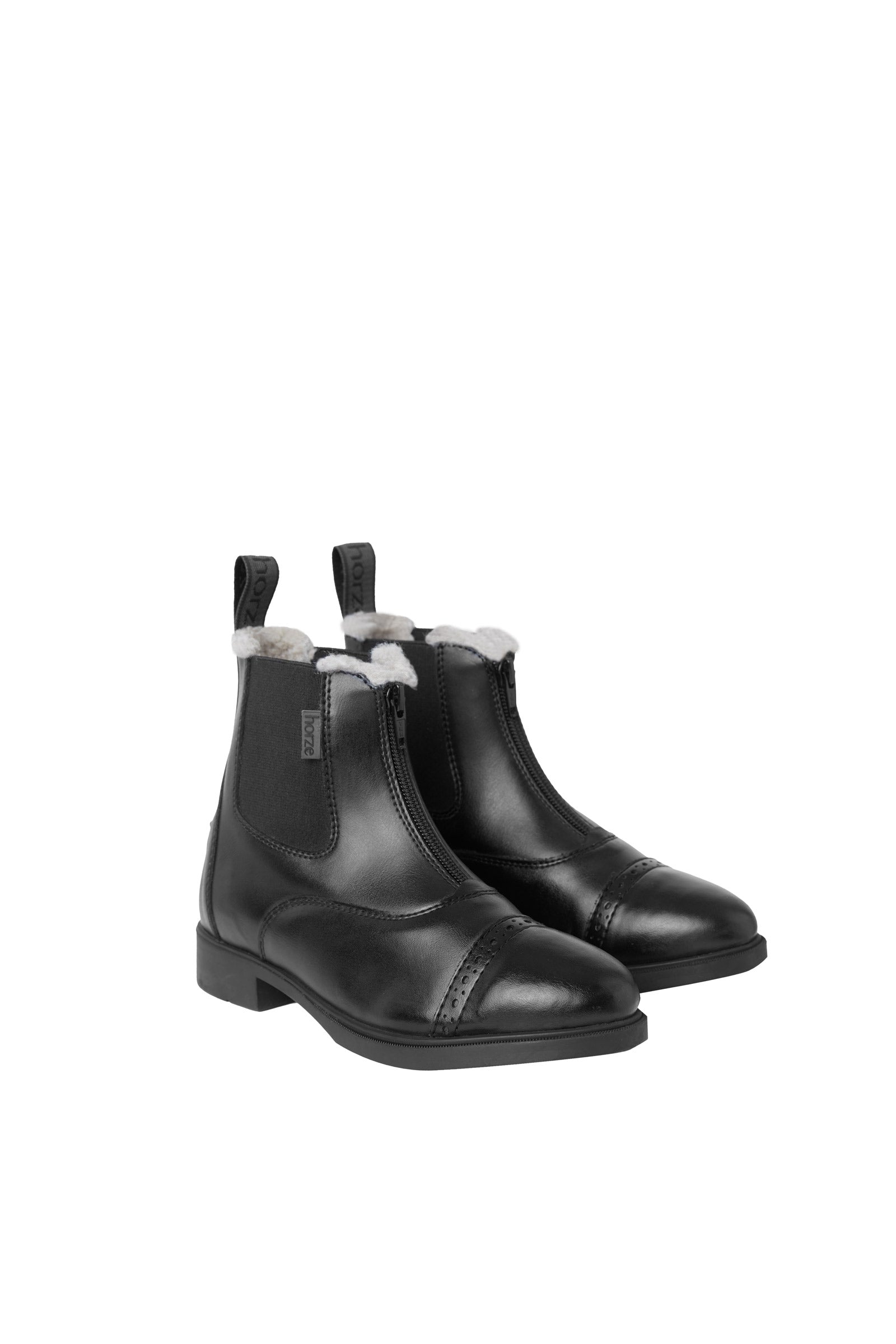 Horze Wexford Stivaletti invernali Jodhpur con zip frontale e pelliccia ecologica per bambini Calzature