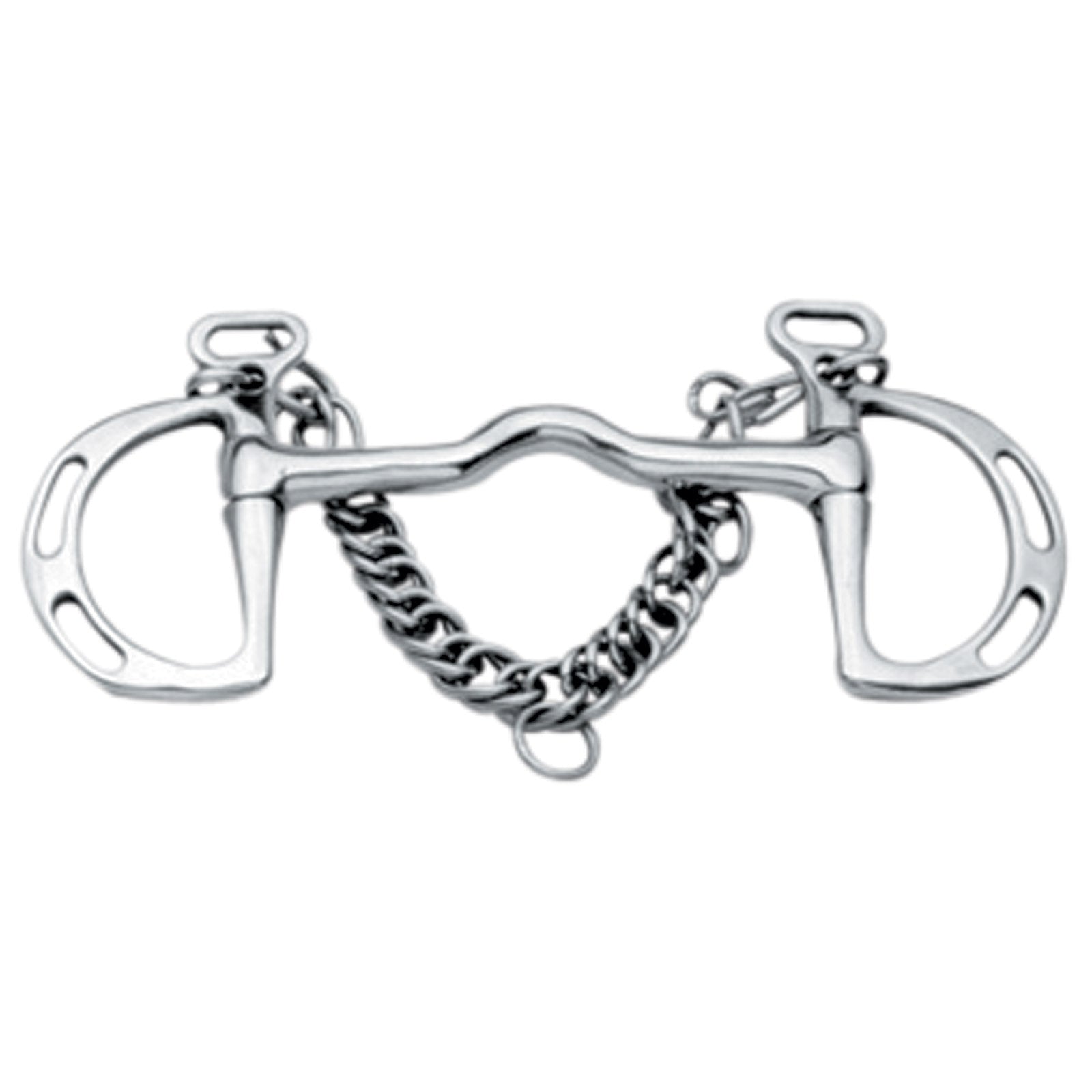 Korsteel Stainless Steel Cambridge Mouth Slotted Ring Kimblewick Bit Boccaglio