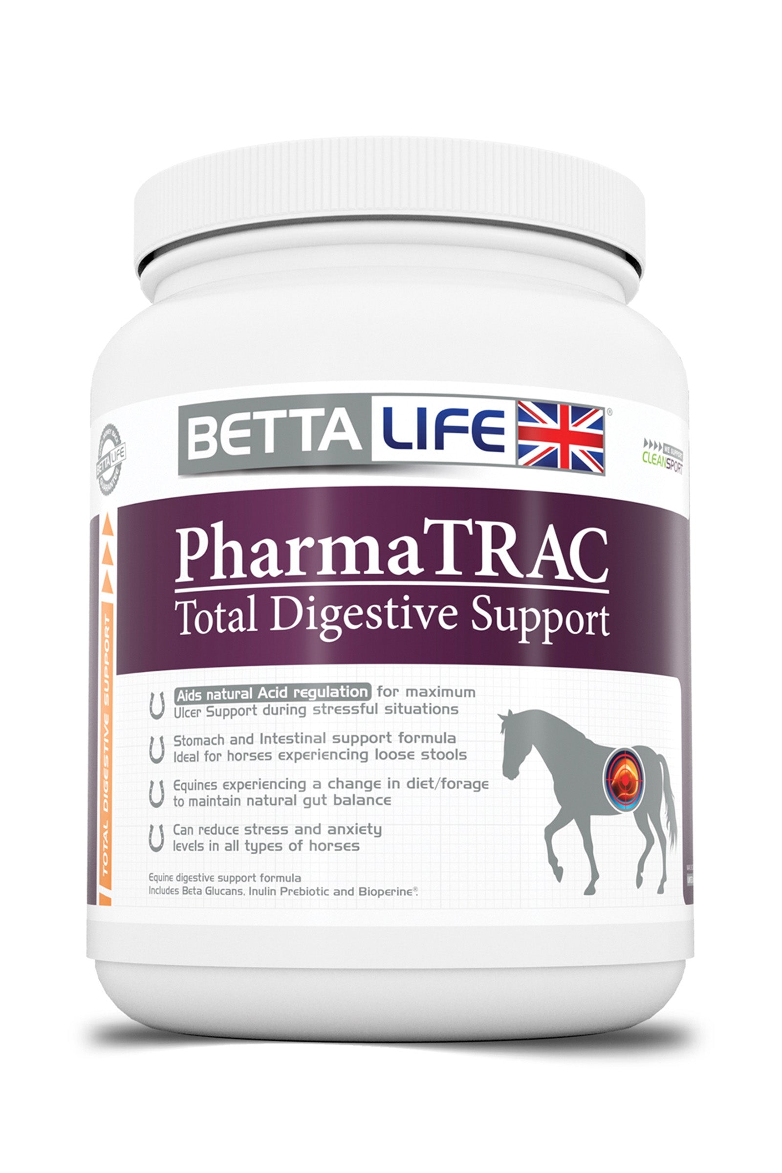 Betta Life Integratore per cavalli PharmaTrac Total Digestive Support, 1 kg Horse Feed & Nutrition