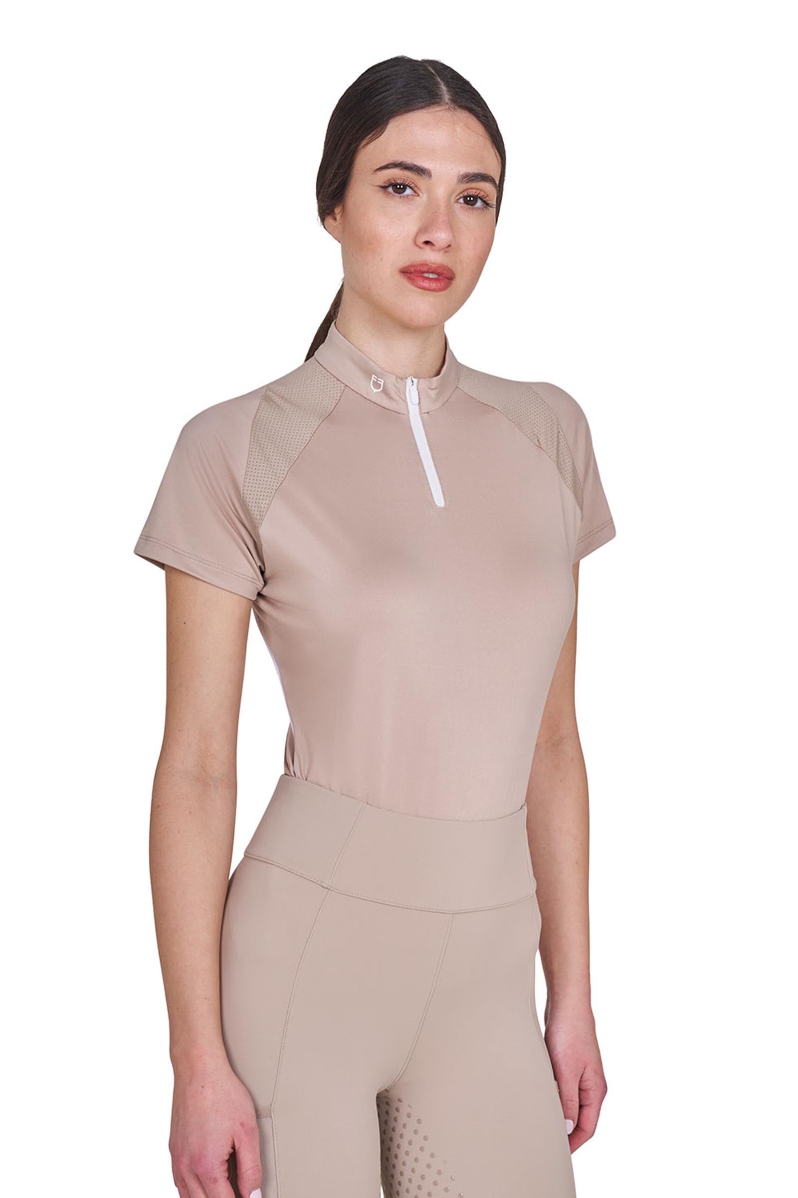 Equestro SS2026 Polo tecnica donna manica corta zip Abbigliamento da donna
