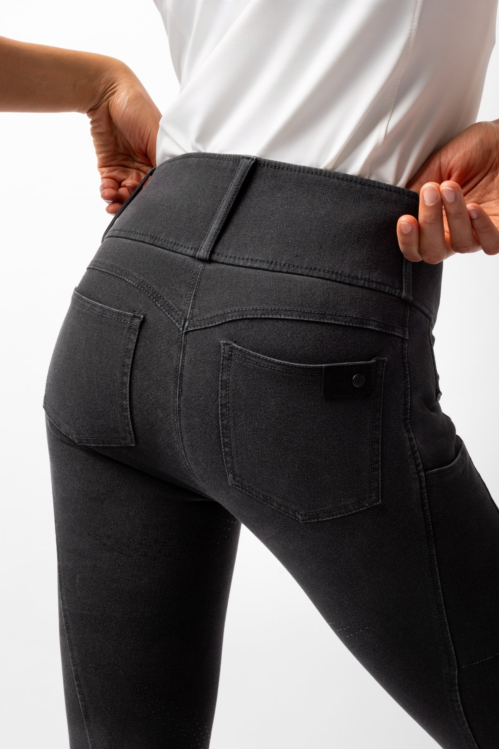 Horze Carolyn Women´s Denim Full Grip Breeches Womens Breeches