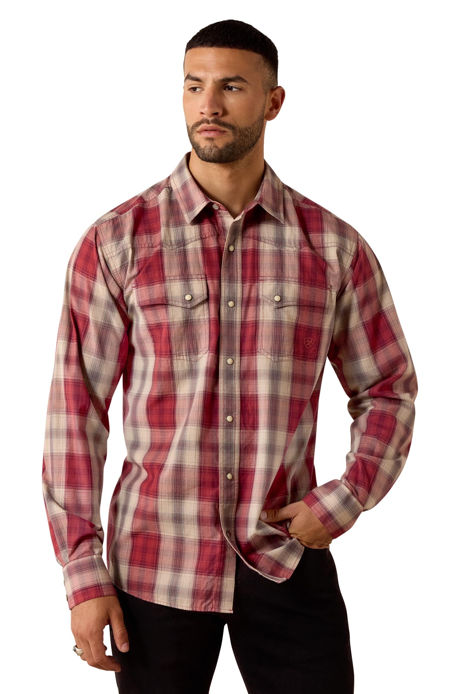 Ariat Retro Hawthorne camicia uomo sagomata con bottoni a pressione Abbigliamento da uomo